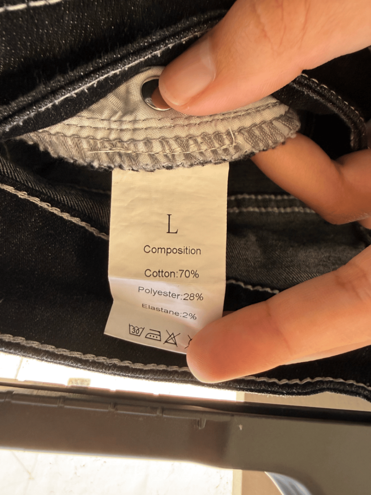 Black Denim Knee Length Shorts, photo 3