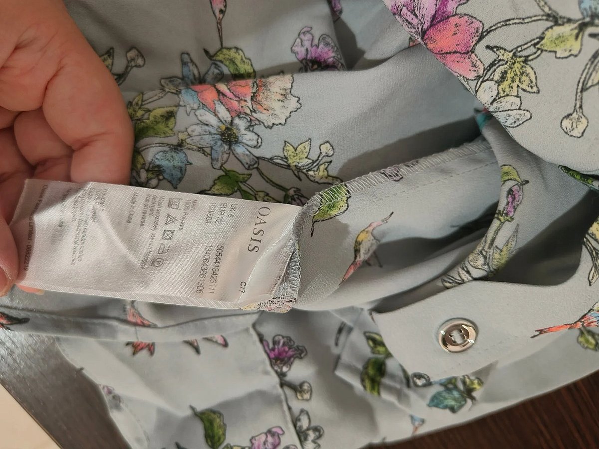 Oasis hummingbird floral print shirt, photo 3