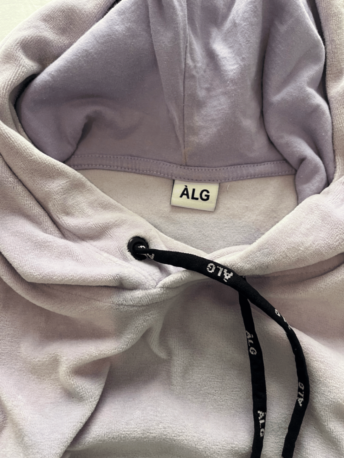 Lilac Velour Oversized Hooded Sweatshirt, photo 4