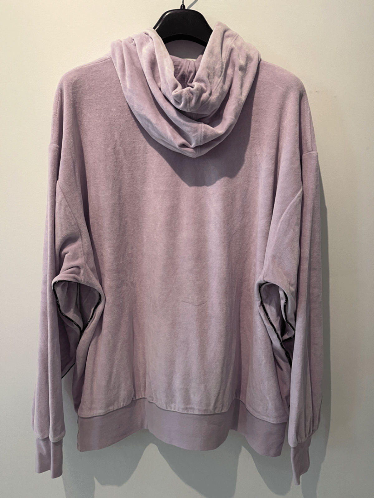 Lilac Velour Oversized Hooded Sweatshirt, photo 2