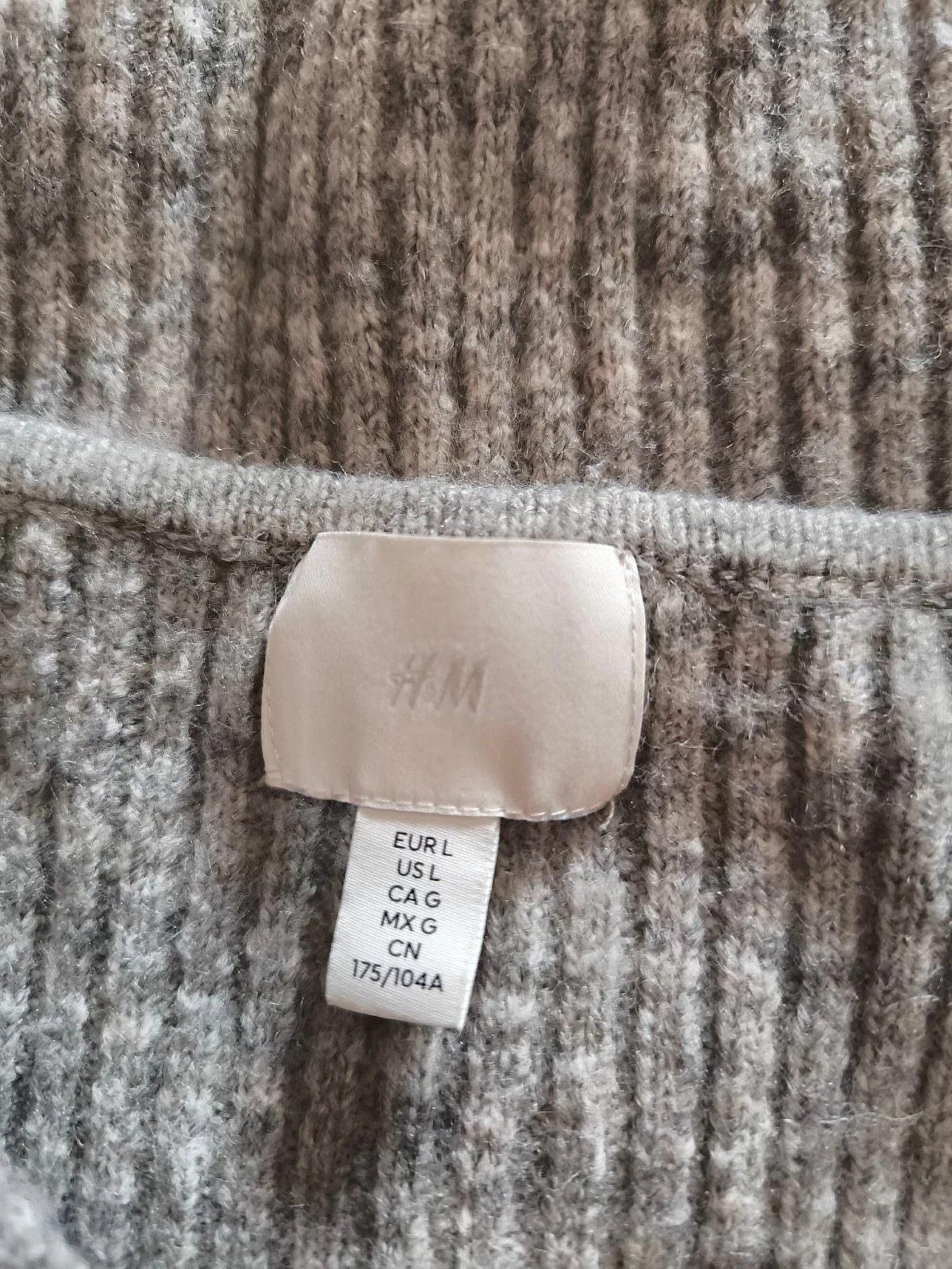 Grey knitted ribbed midi dress, photo 4