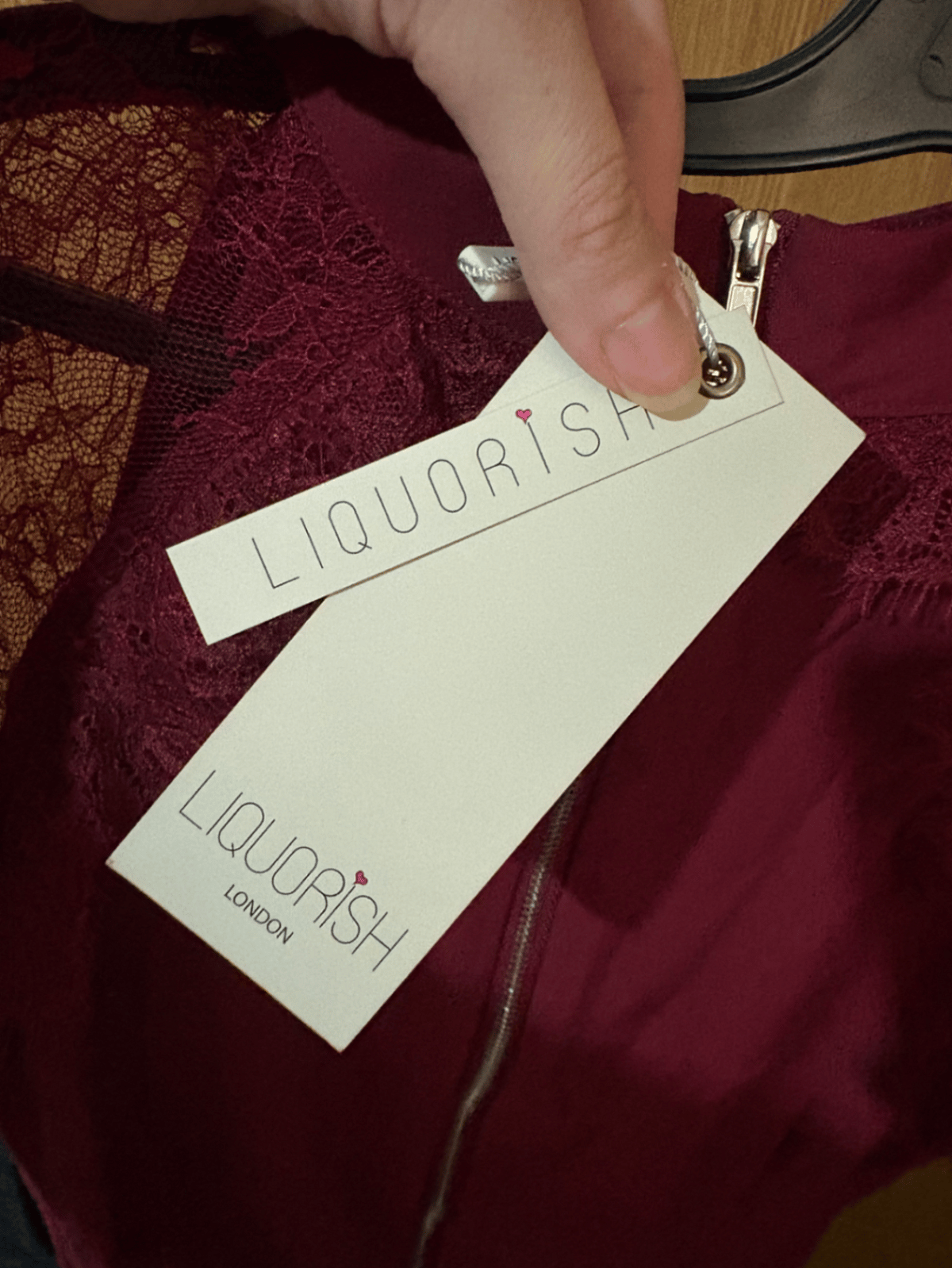 Burgundy Lace High Neck Dress - photo 4