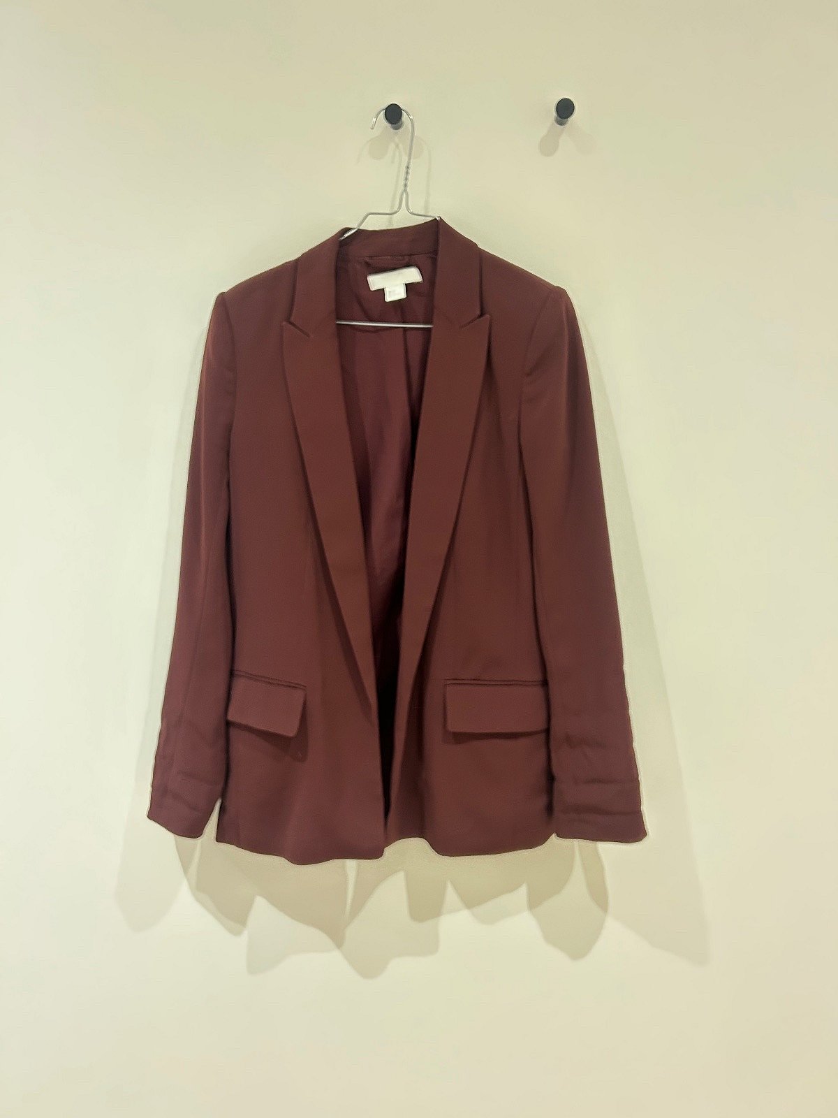 H&M Burgundy Tailored Open Front Blazer, photo 3