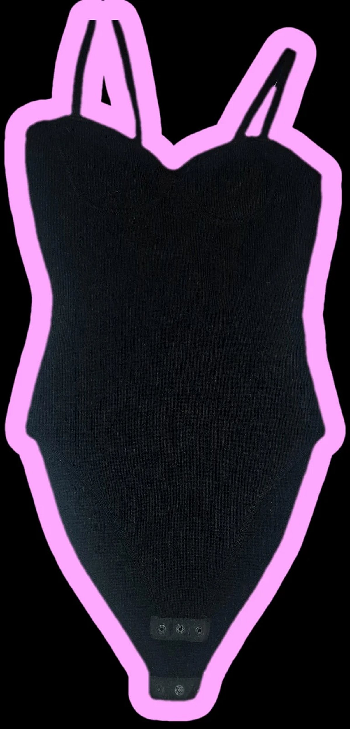 Zara - Body negro de canalé con escote en forma de corazón, foto 2