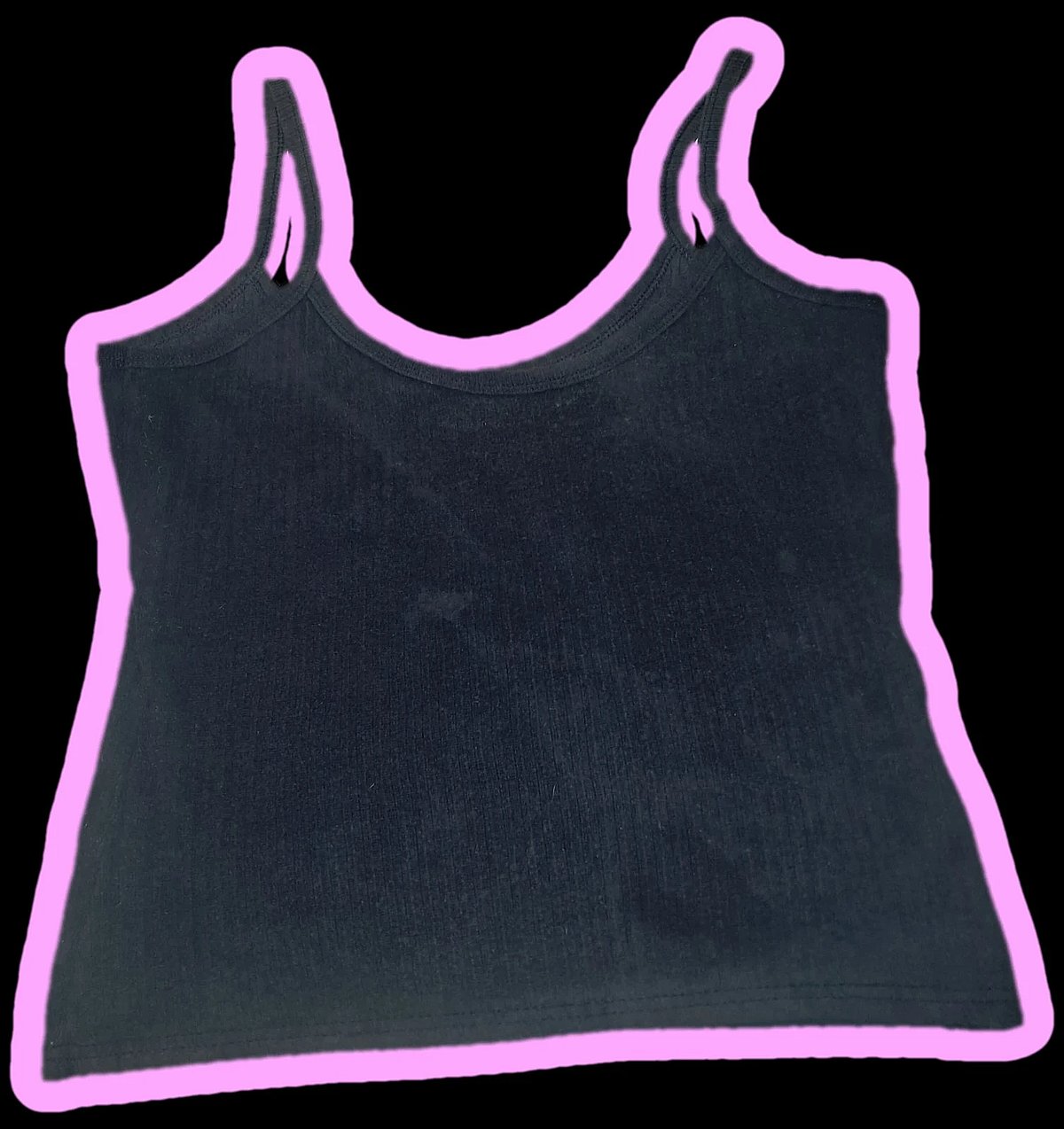 Authentic LYRCA Late 90s-2000s - 100% cotton - Navy blue cotton tank top, photo 2