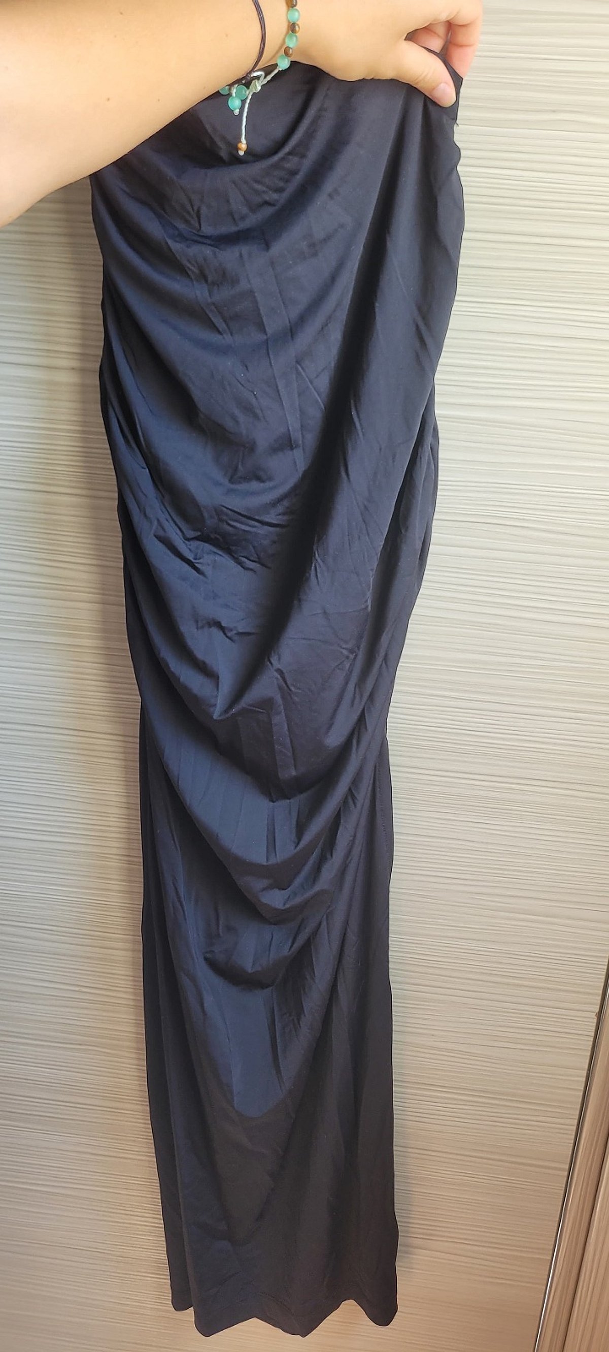 Black Ruched One-Shoulder Dress, photo 2