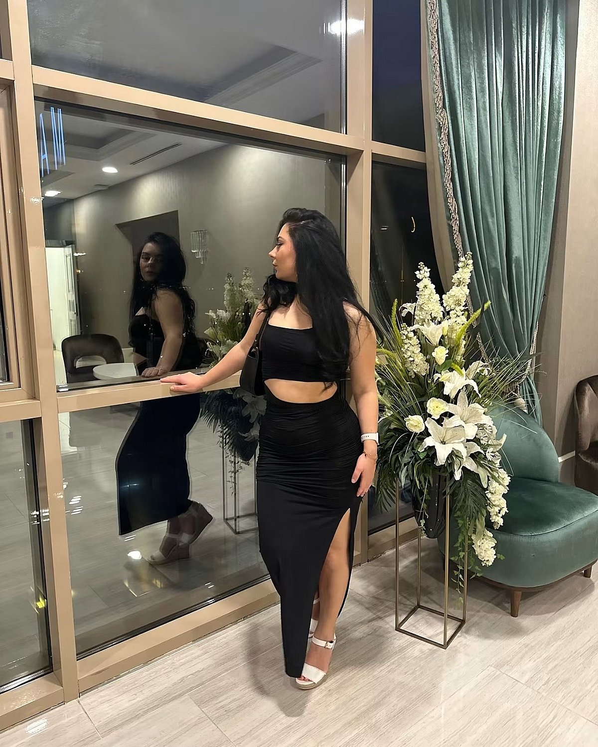 Black Ruched One-Shoulder Dress, photo 4