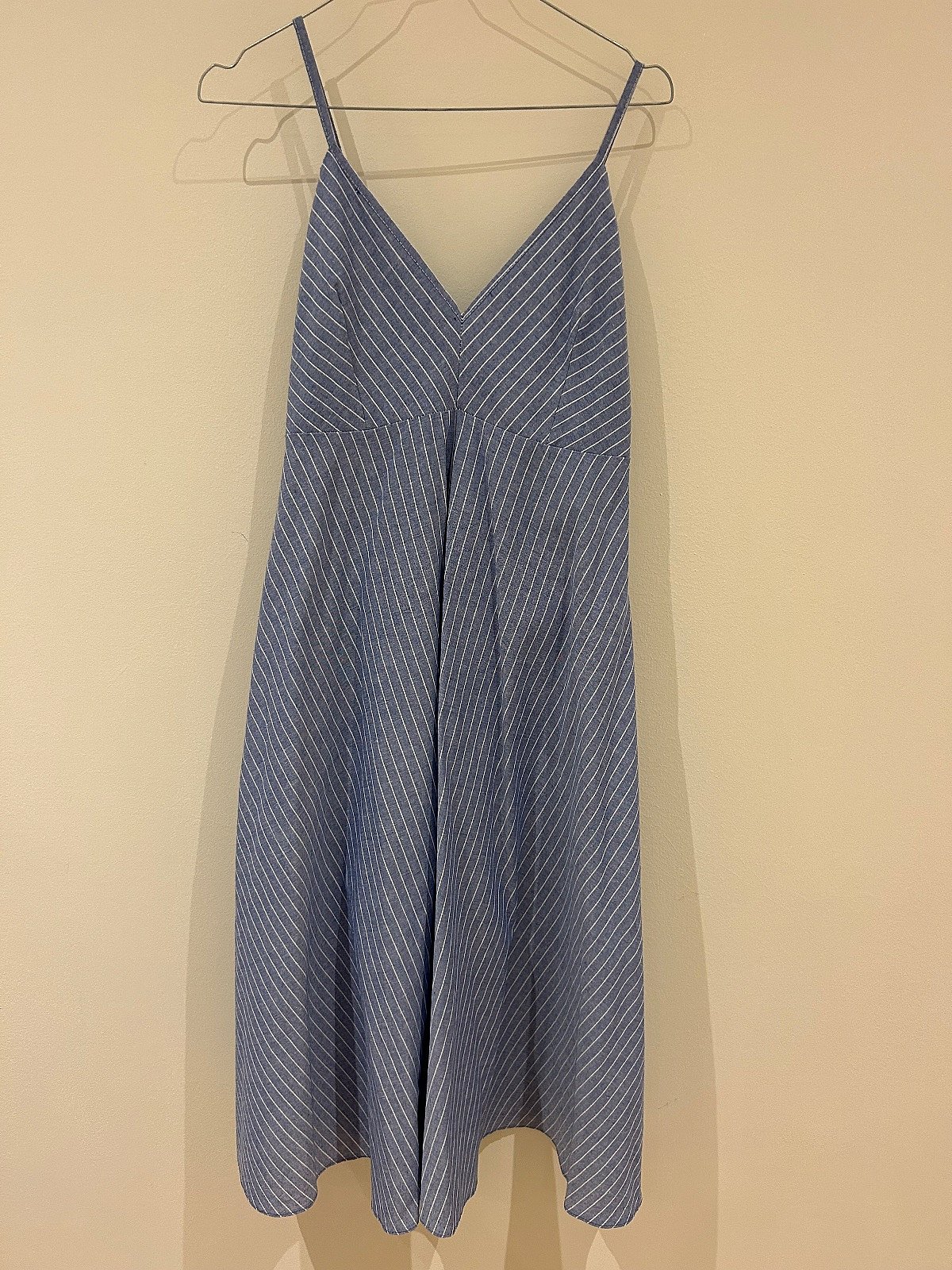 Blue striped cotton midi dress, photo 2