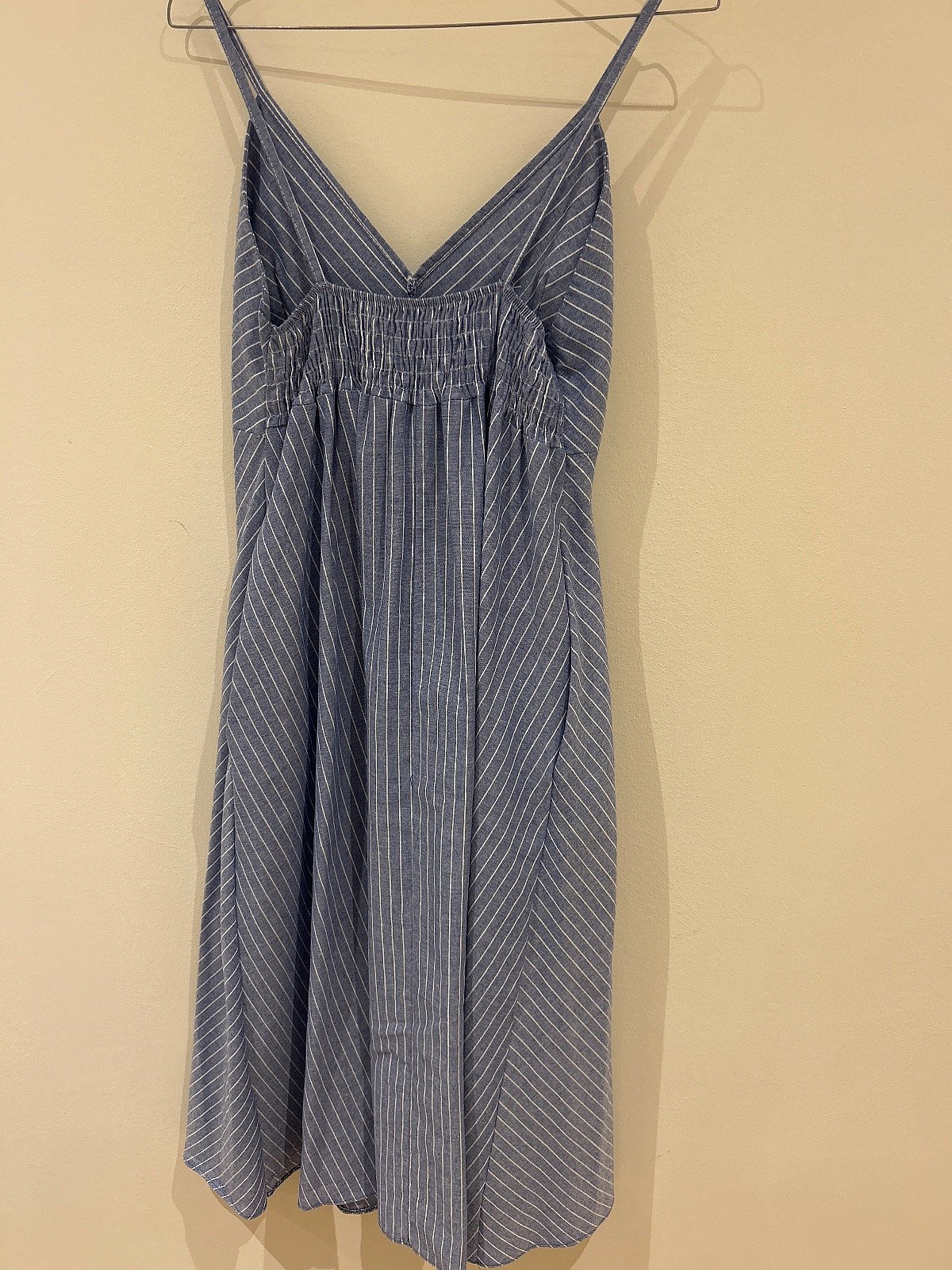 Blue striped cotton midi dress, photo 3