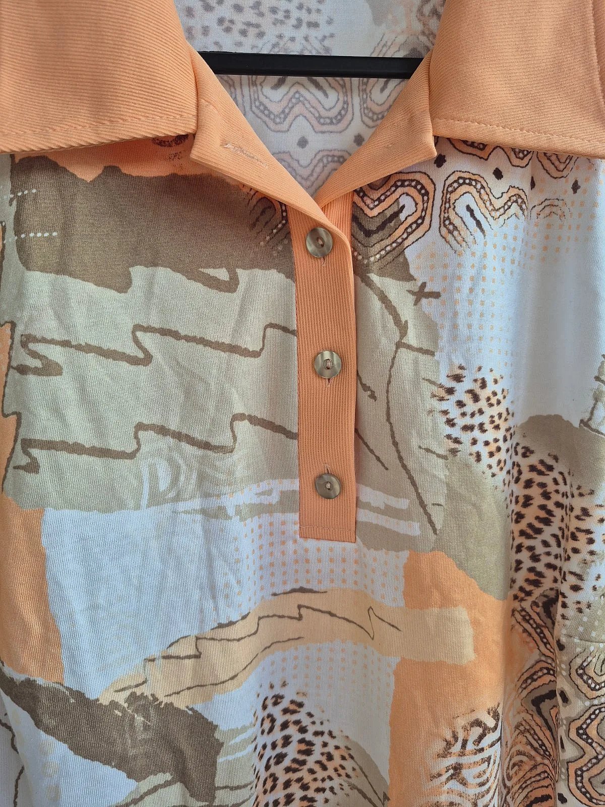 Abstract print vintage polo shirt, photo 2