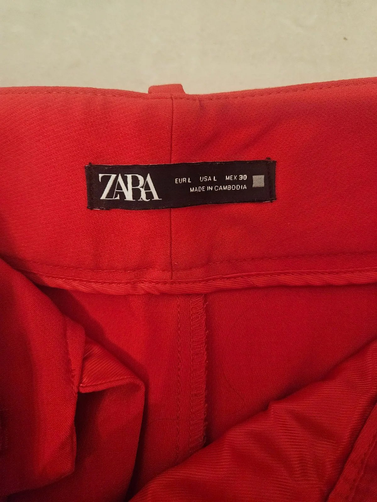 Red High-Waisted Belted Trousers, photo 4