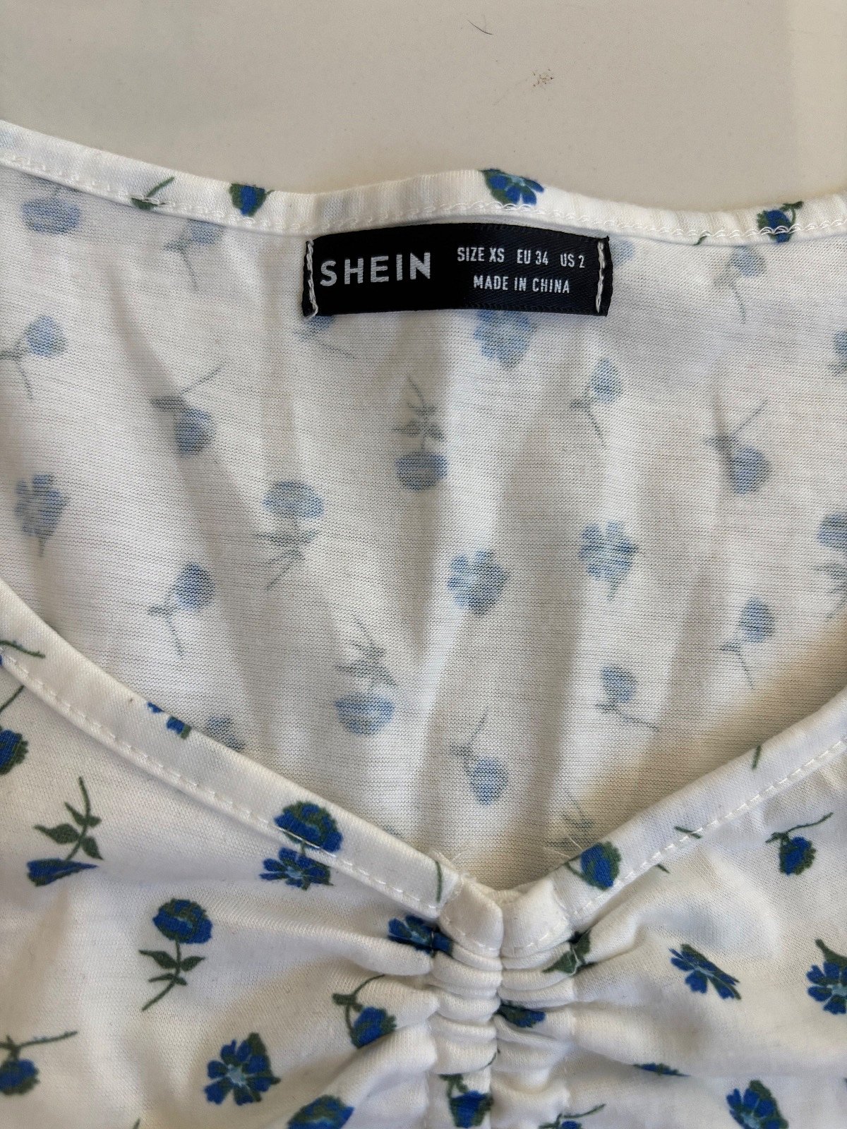 Shein Floral Ruched Crop Top, photo 2