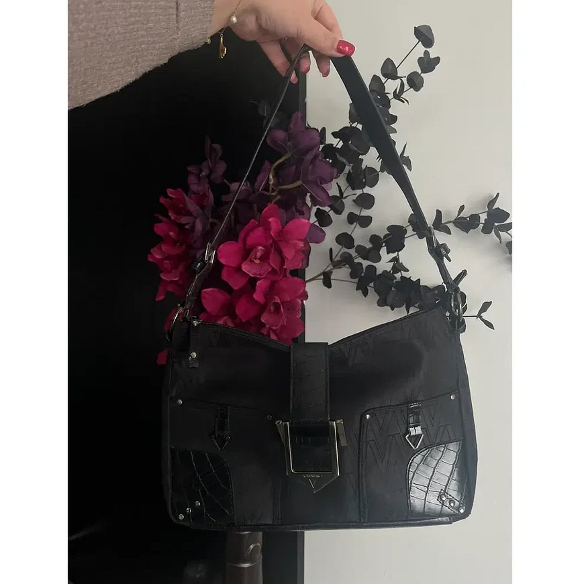 Mario Valentino black shoulder bag, photo 7
