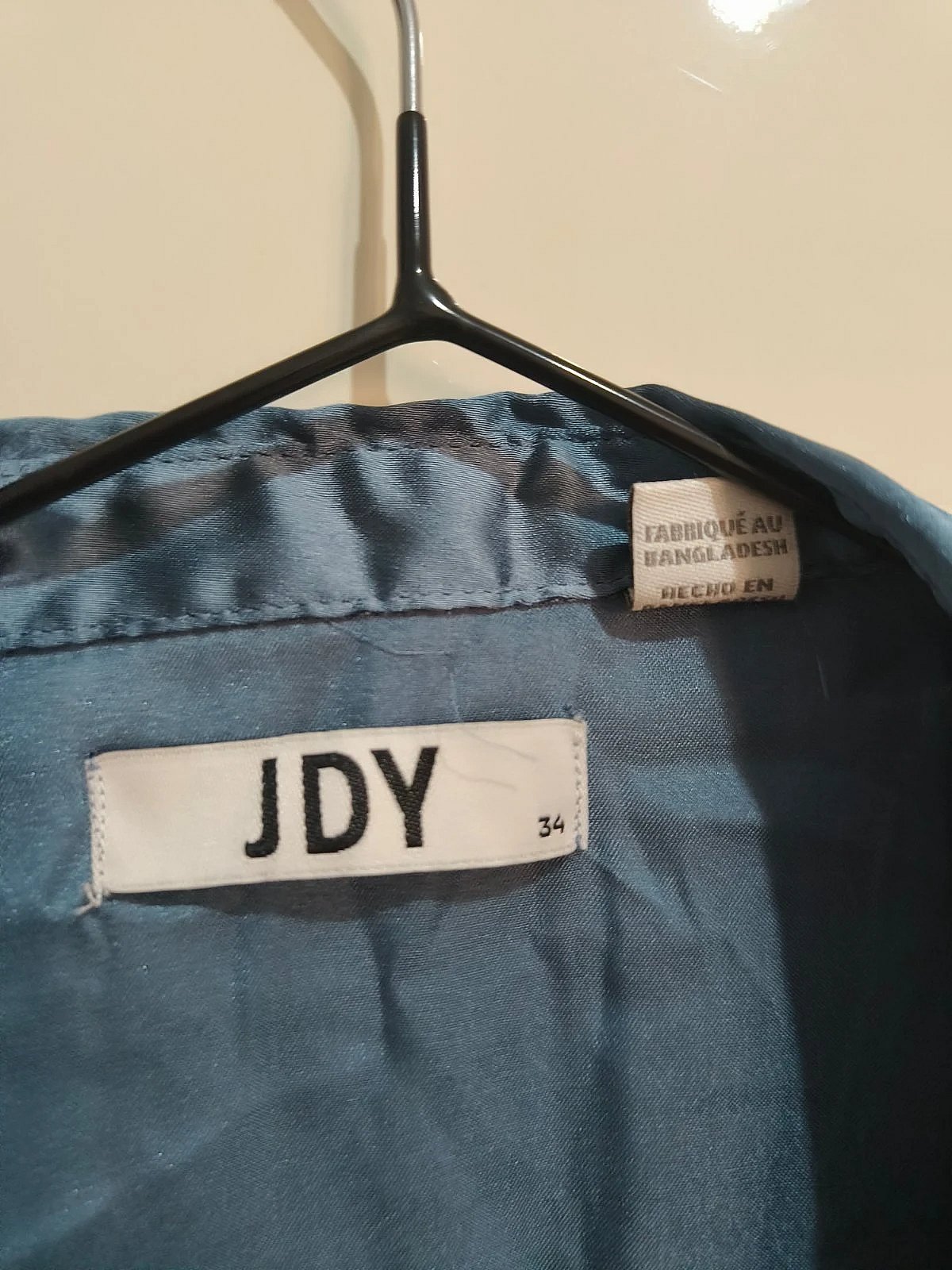 JDY teal satin button-up shirt, photo 2