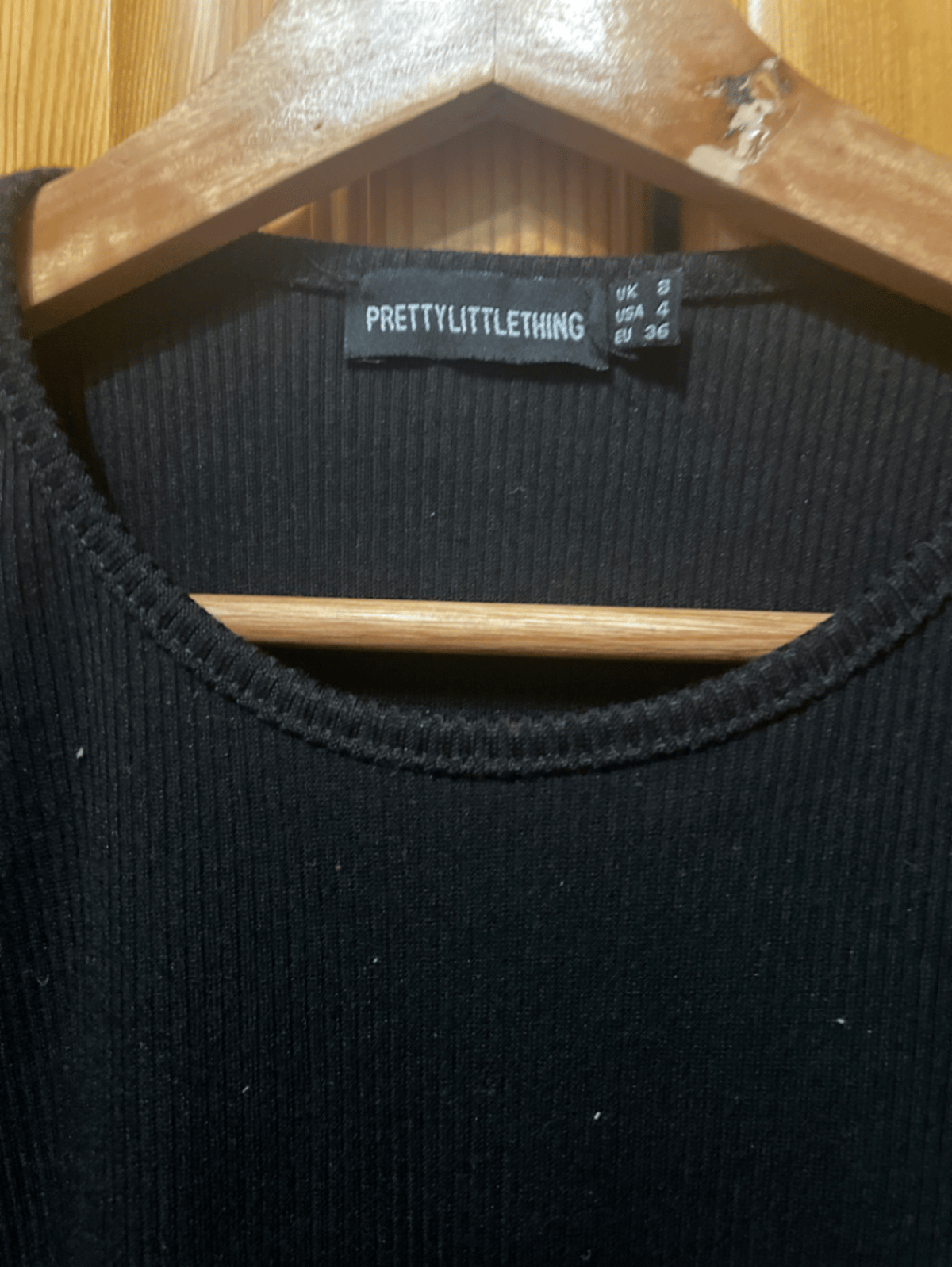 Black Ribbed Long Sleeve Top - photo 3