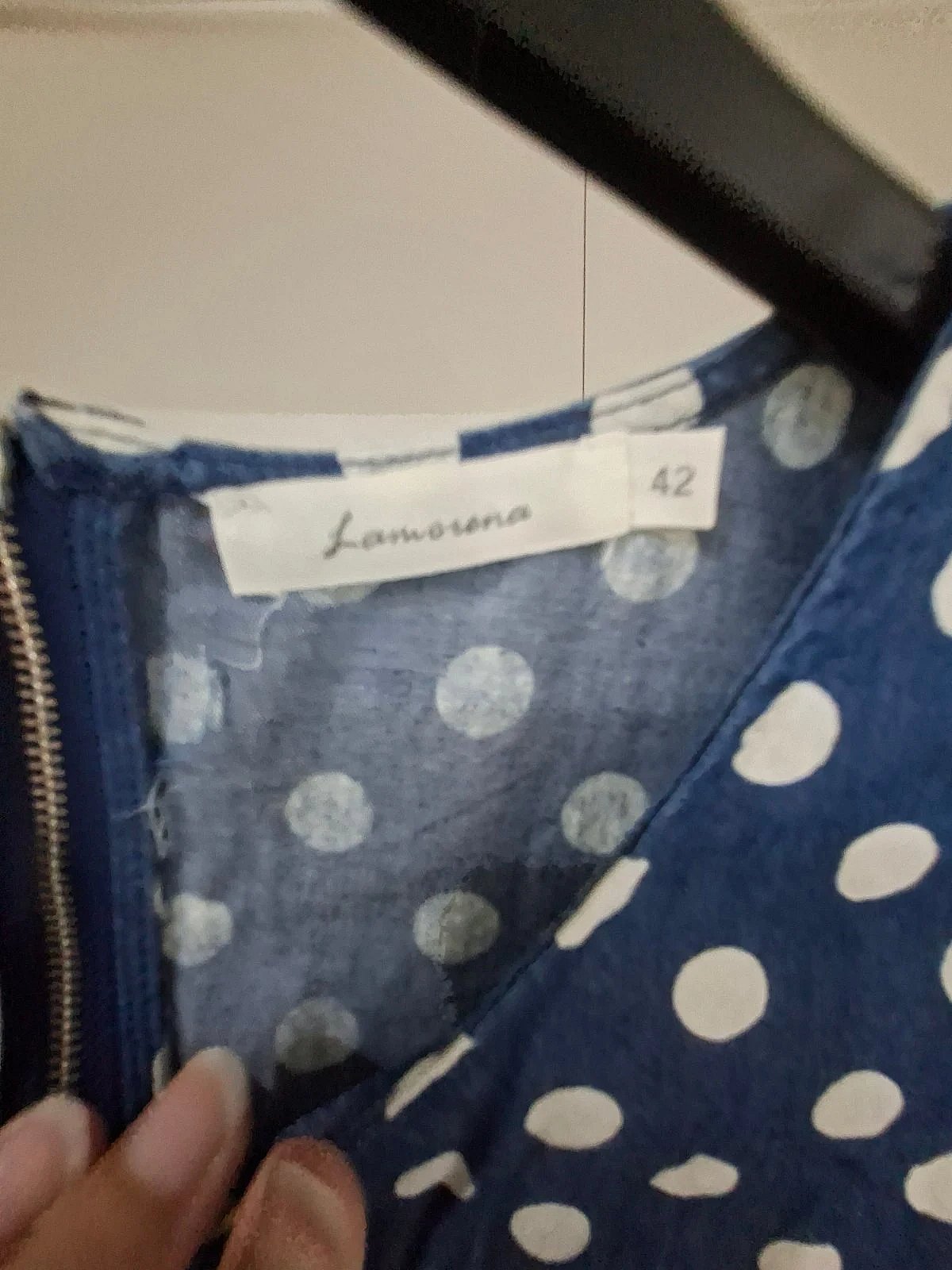 Blue polka dot zip top, photo 4