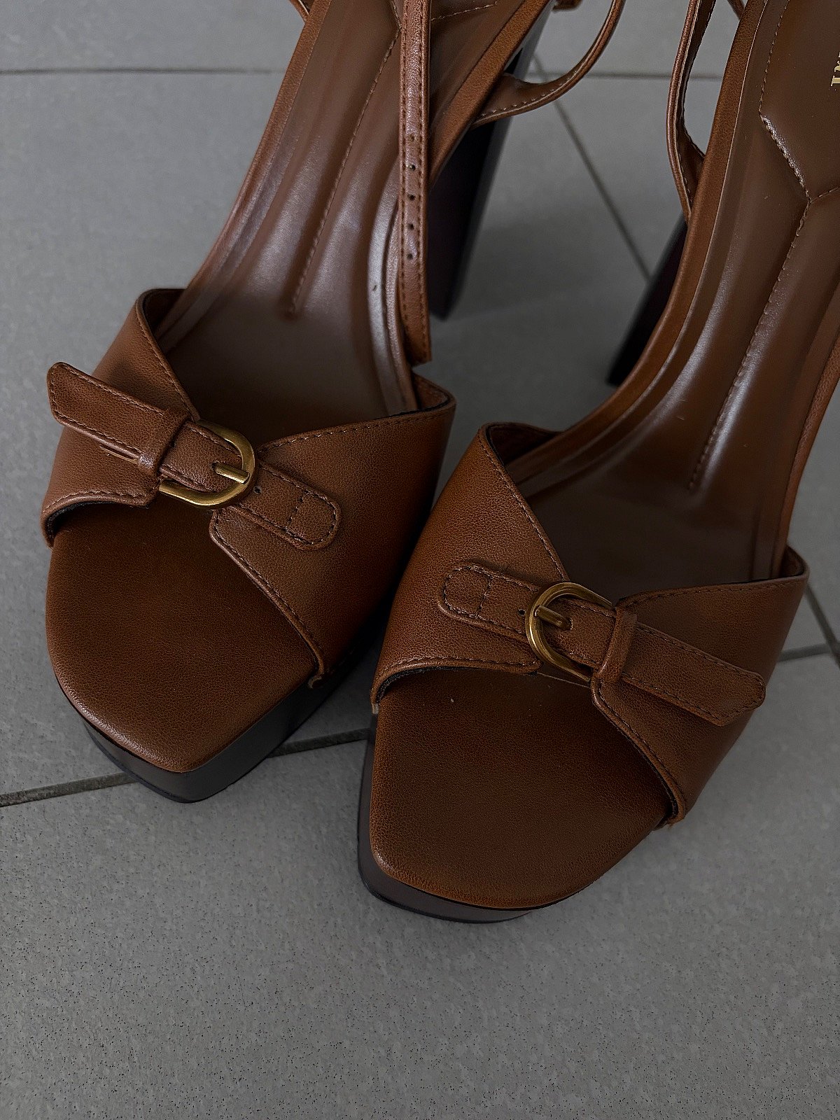 Zara brown platform block heels, photo 3
