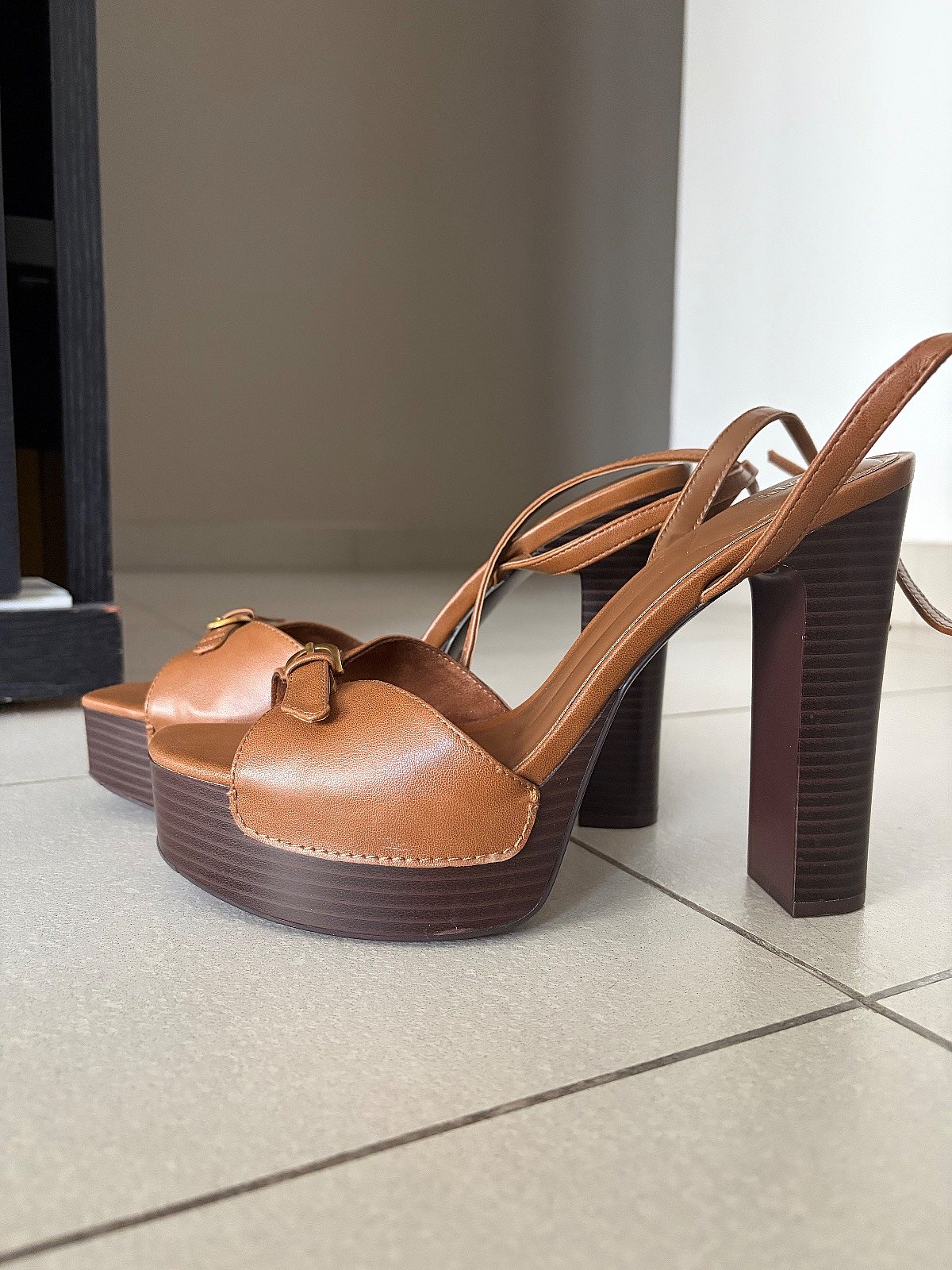 Zara brown platform block heels, photo 6