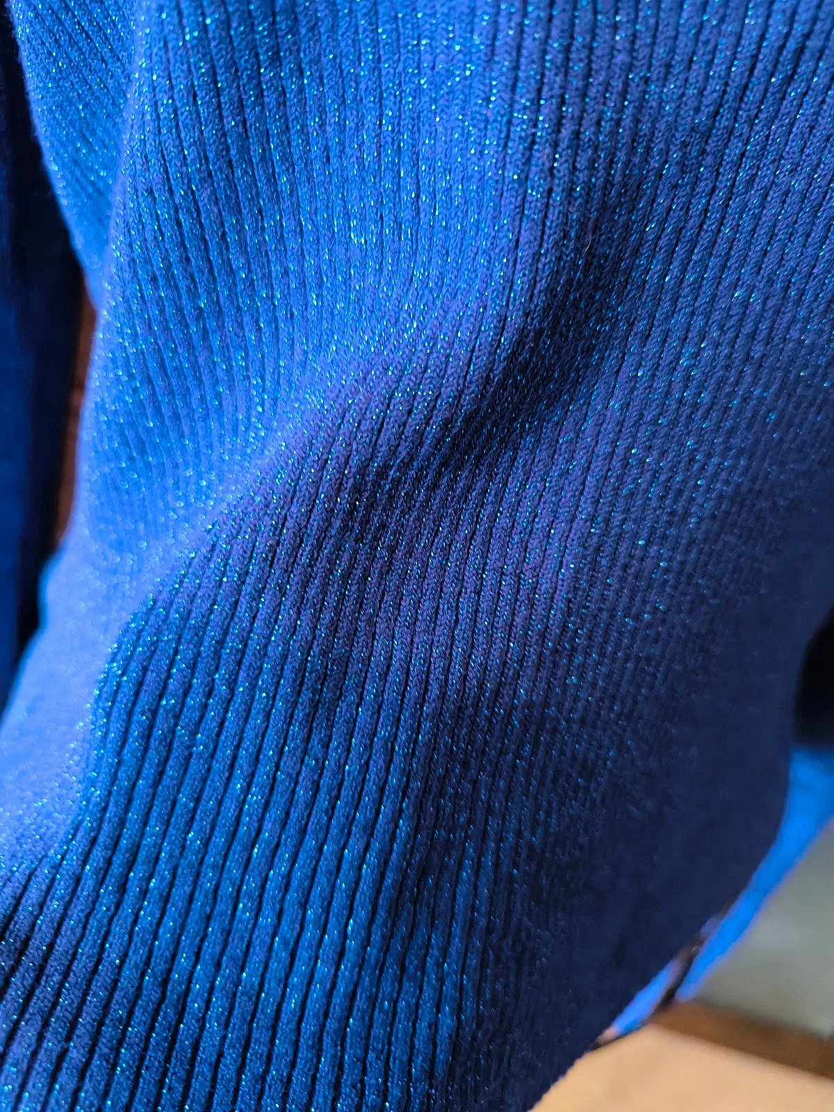 Sparkly blue ribbed sweater, photo 2