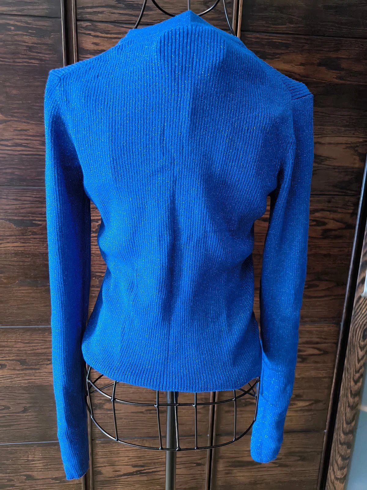 Sparkly blue ribbed sweater, photo 3