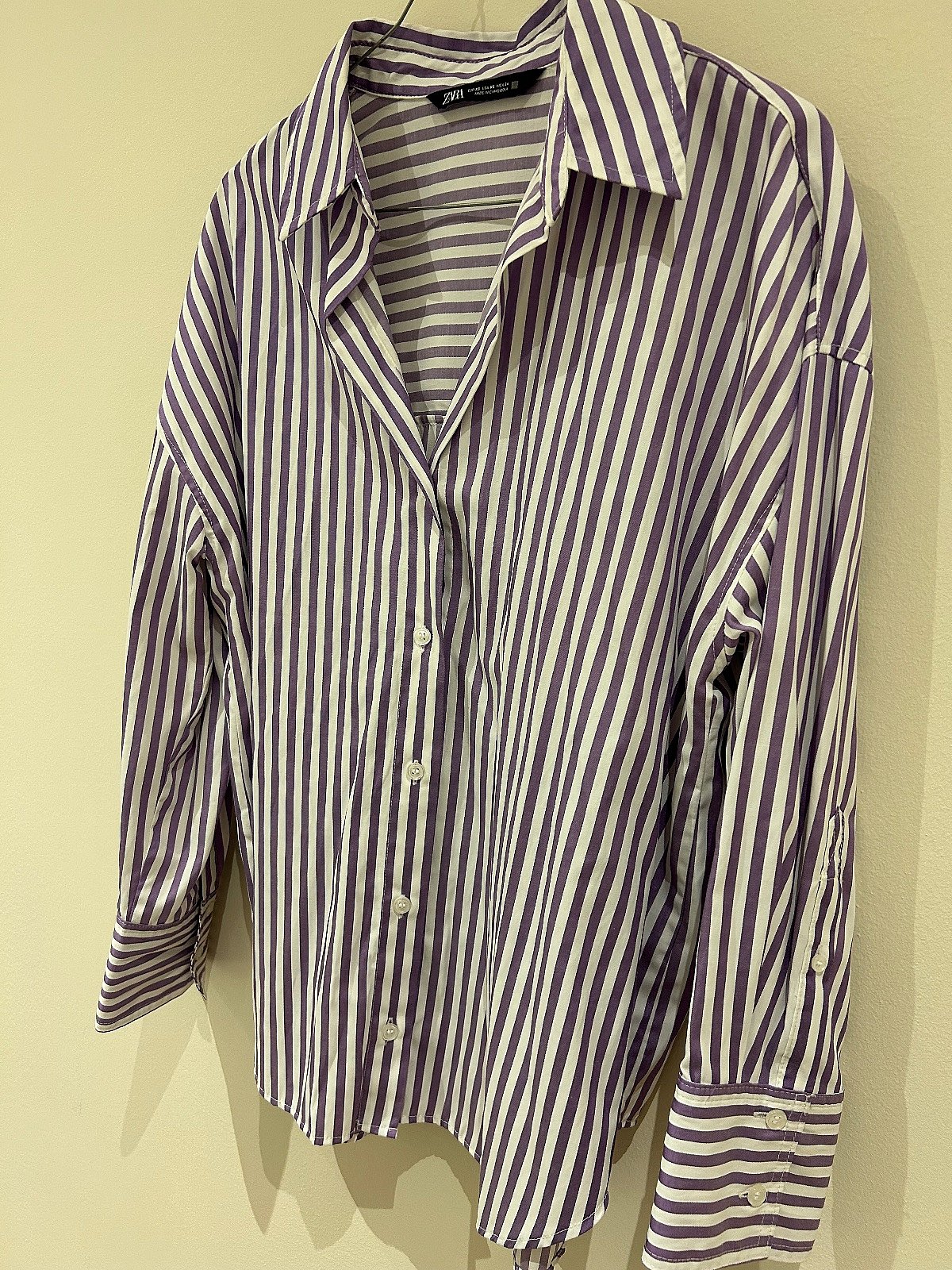 Zara Striped Purple White Shirt, photo 3