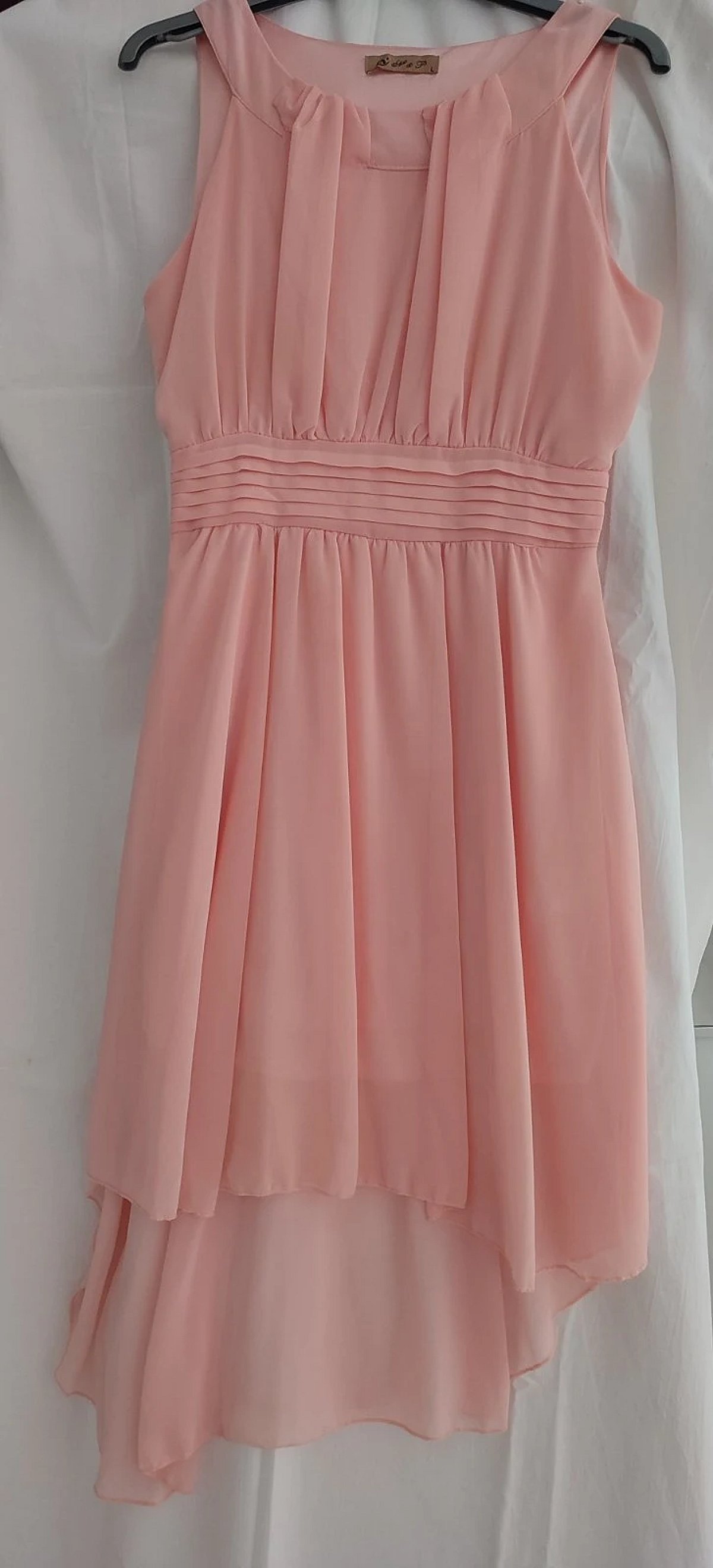 Nude flowy cocktail dress , photo 2
