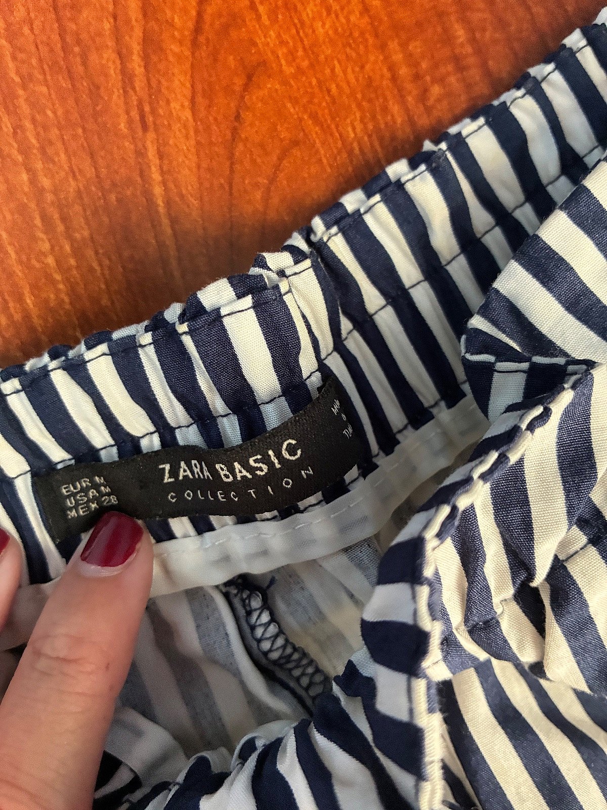 Striped high-waisted cotton trousers, photo 3