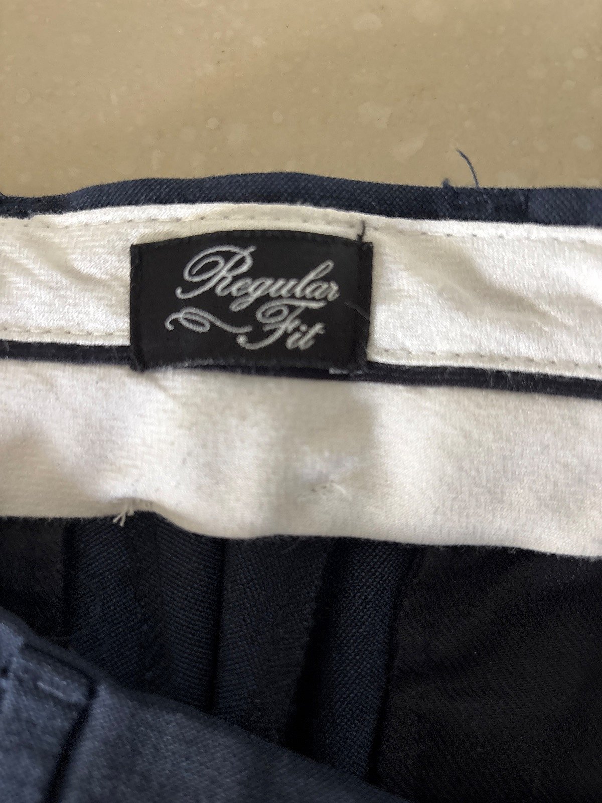 Navy blue regular fit trousers, photo 4