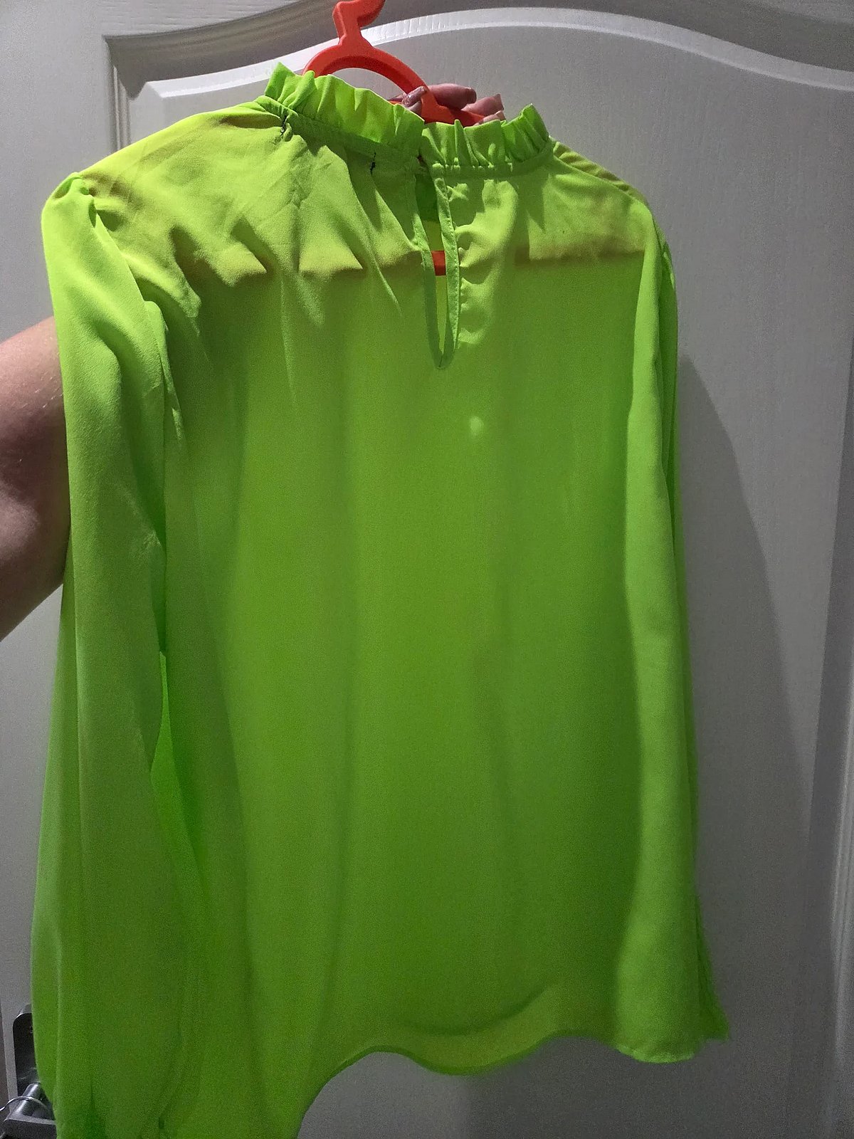 Neon Ruffle Neck Blouse - photo 2