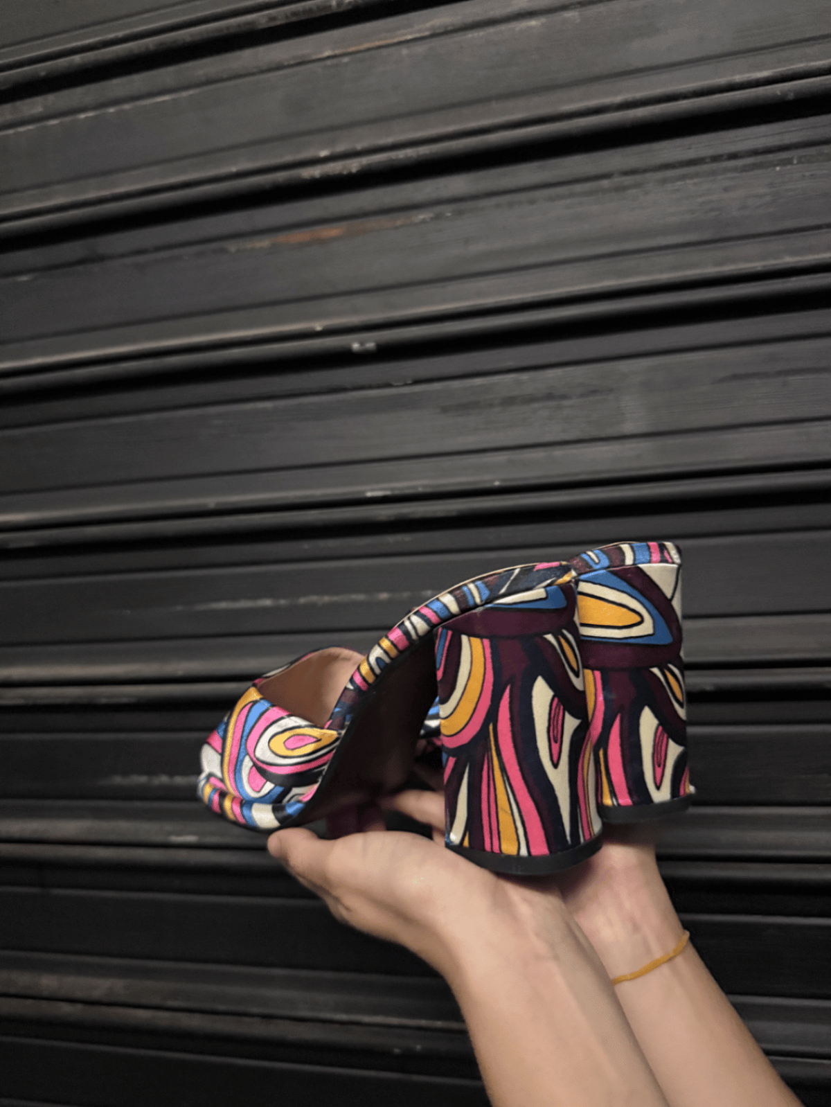 Psychedelic Platform Wedge Mules - photo 3