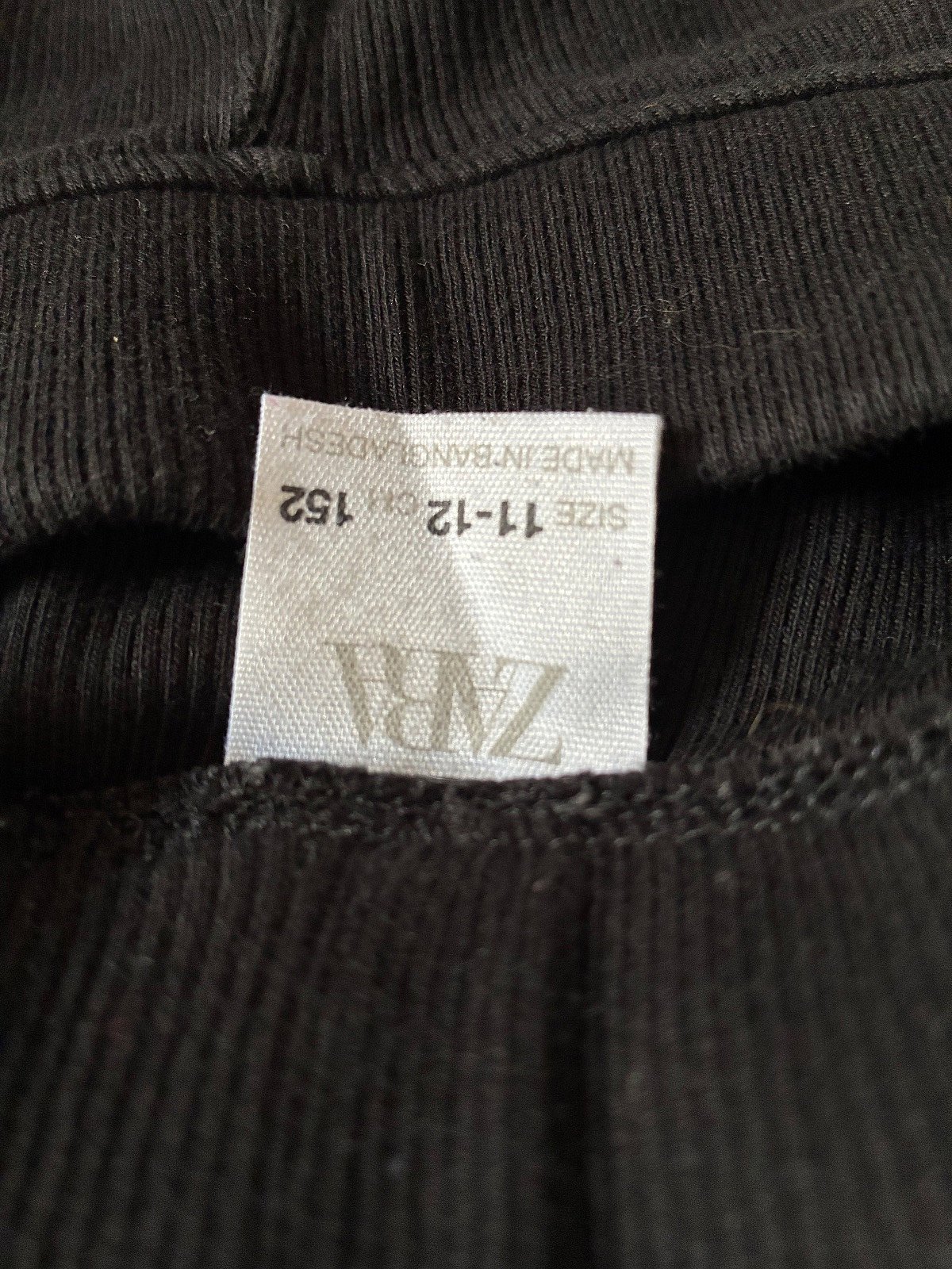 Black ribbed cotton leggings, photo 3