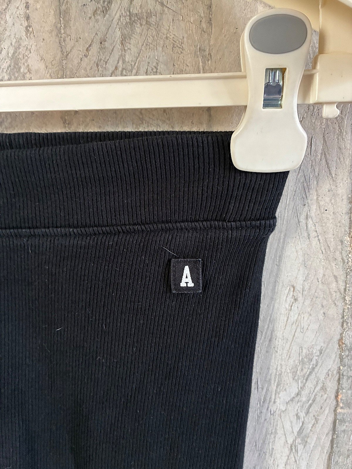 Black ribbed cotton leggings, photo 2