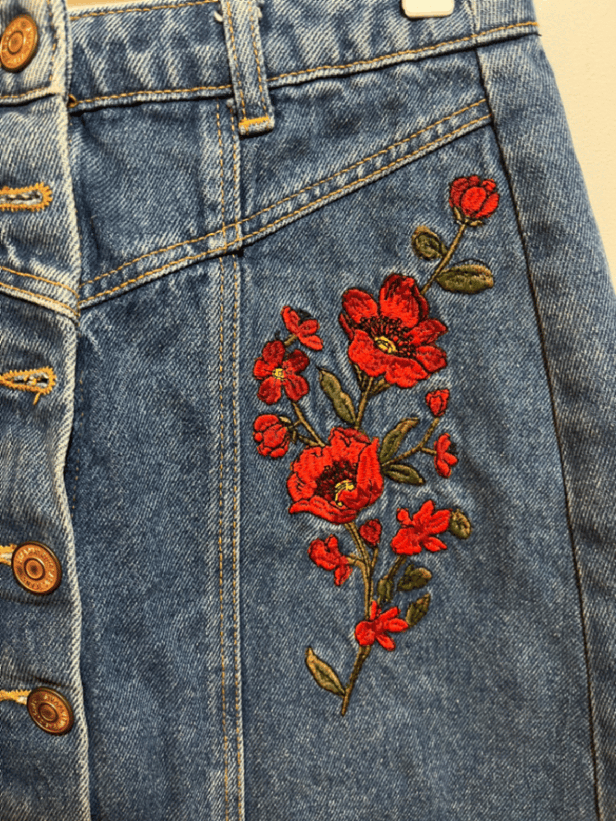 Stradivarius Floral Denim Mini Skirt, photo 2
