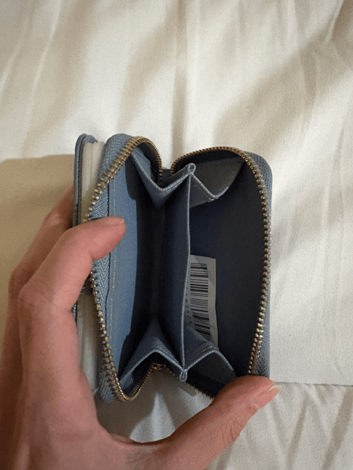 Compact Blue Saffiano Leather Wallet - photo 2