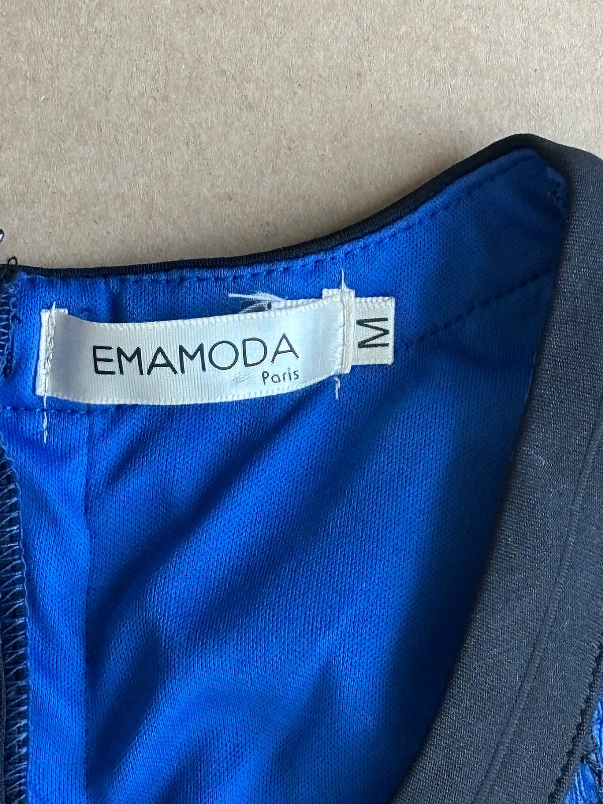 Emamoda Paris black lace blue dress, photo 4