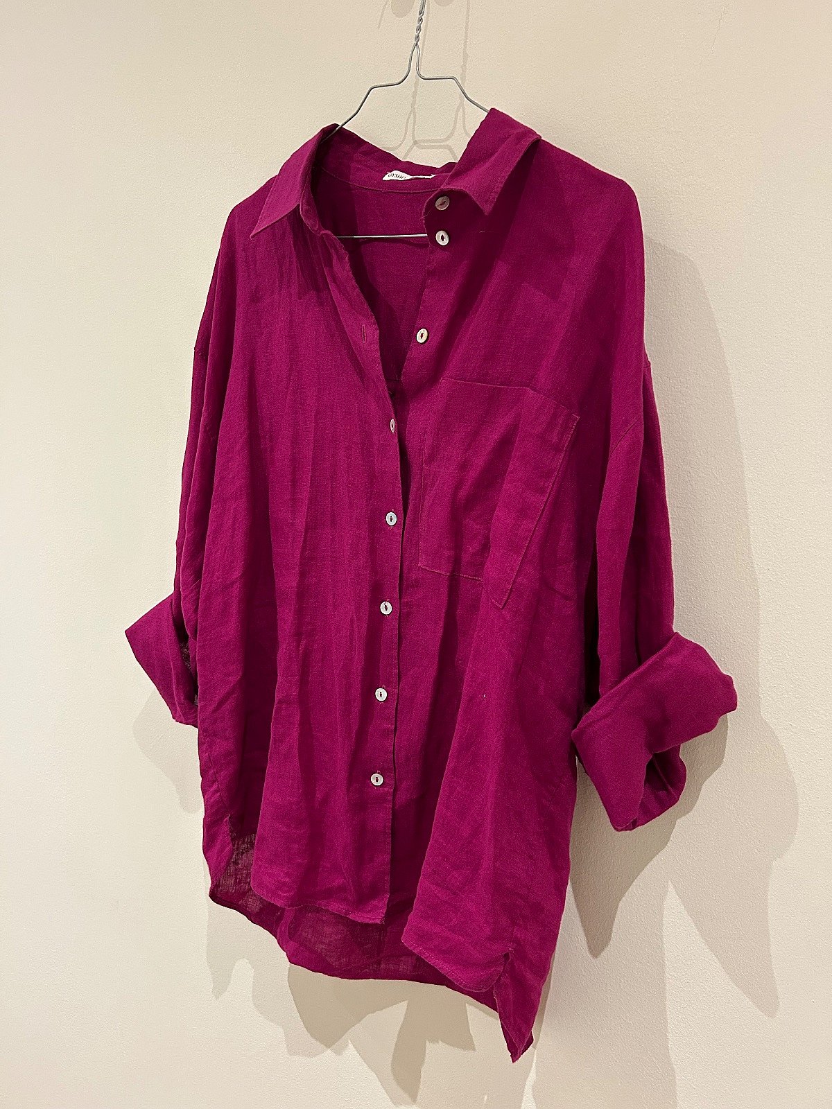 OYSHO Vibrant Pink Linen Shirt, photo 3
