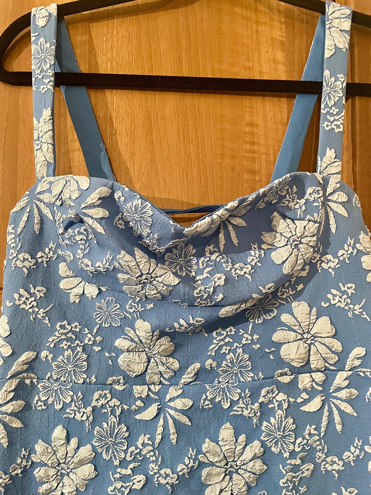 Blue floral textured mini dress, photo 2