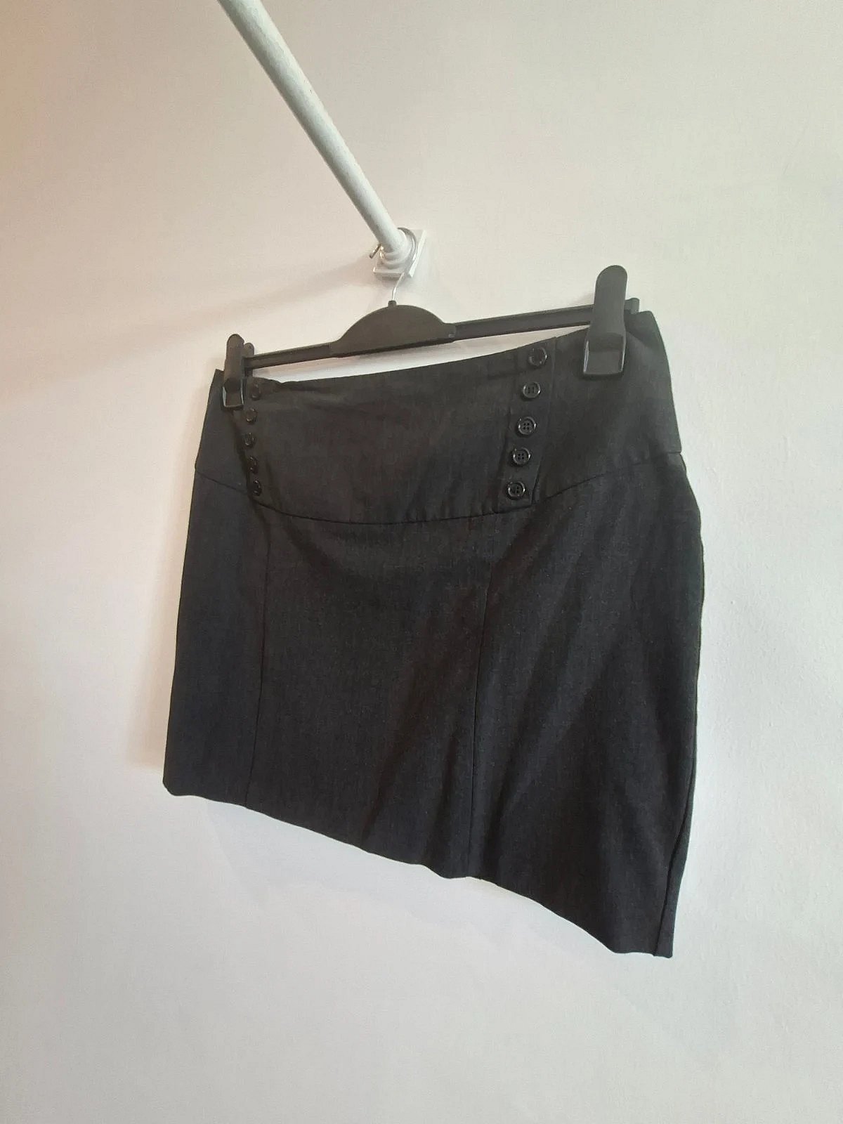 dark grey button detail skirt, photo 3