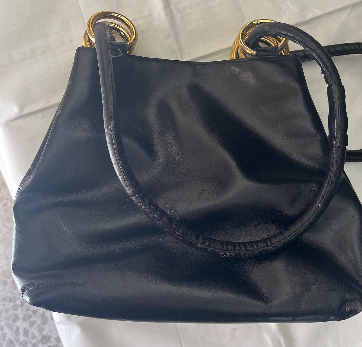 Russell & Bromley Classic Black Leather Shoulder Bag, photo 3