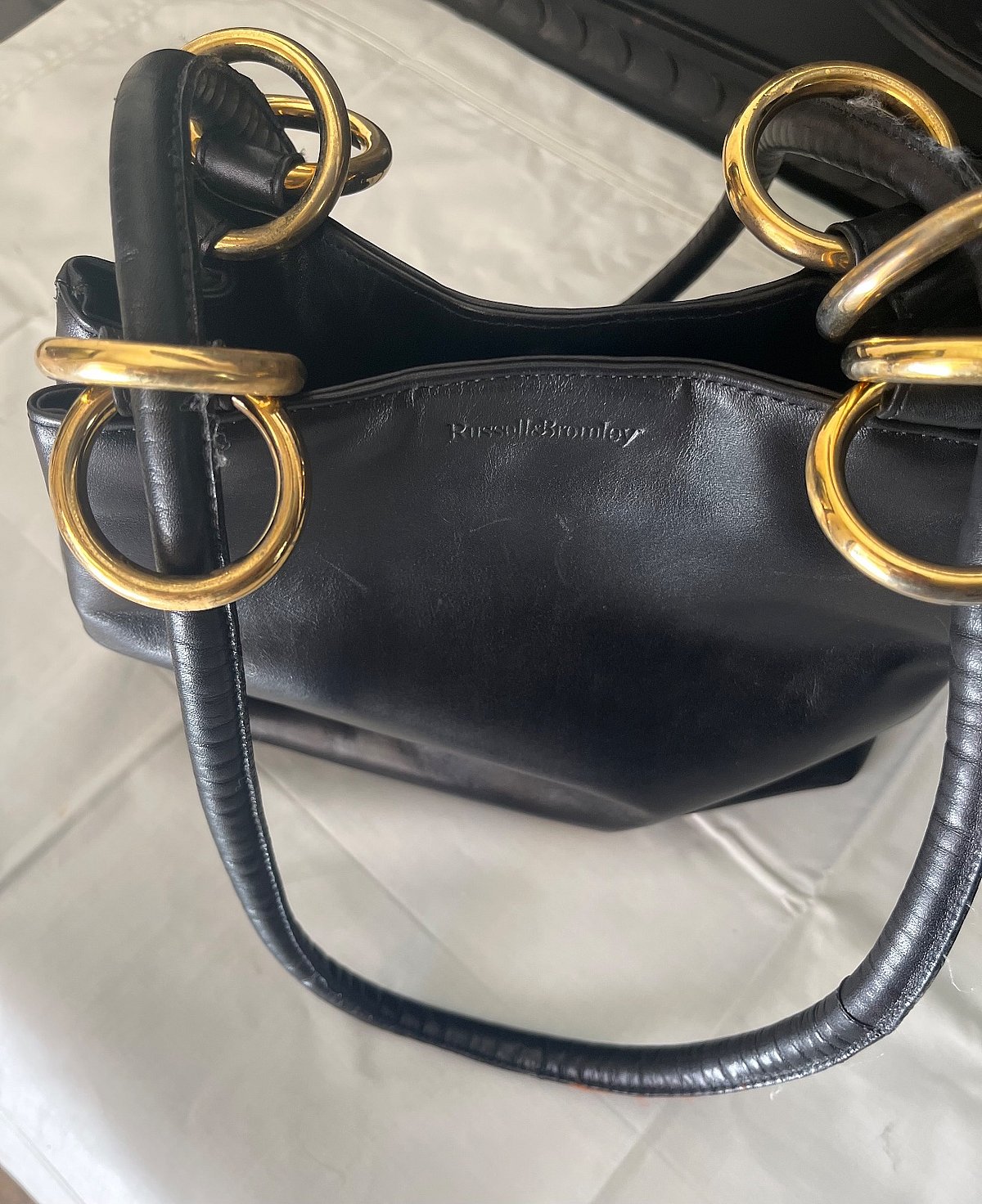 Russell & Bromley Classic Black Leather Shoulder Bag, photo 7