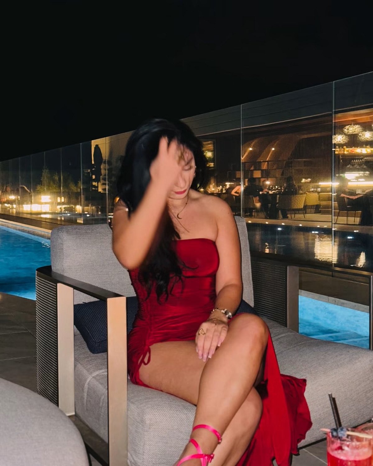 Red Ruched Maxi Dress, photo 4