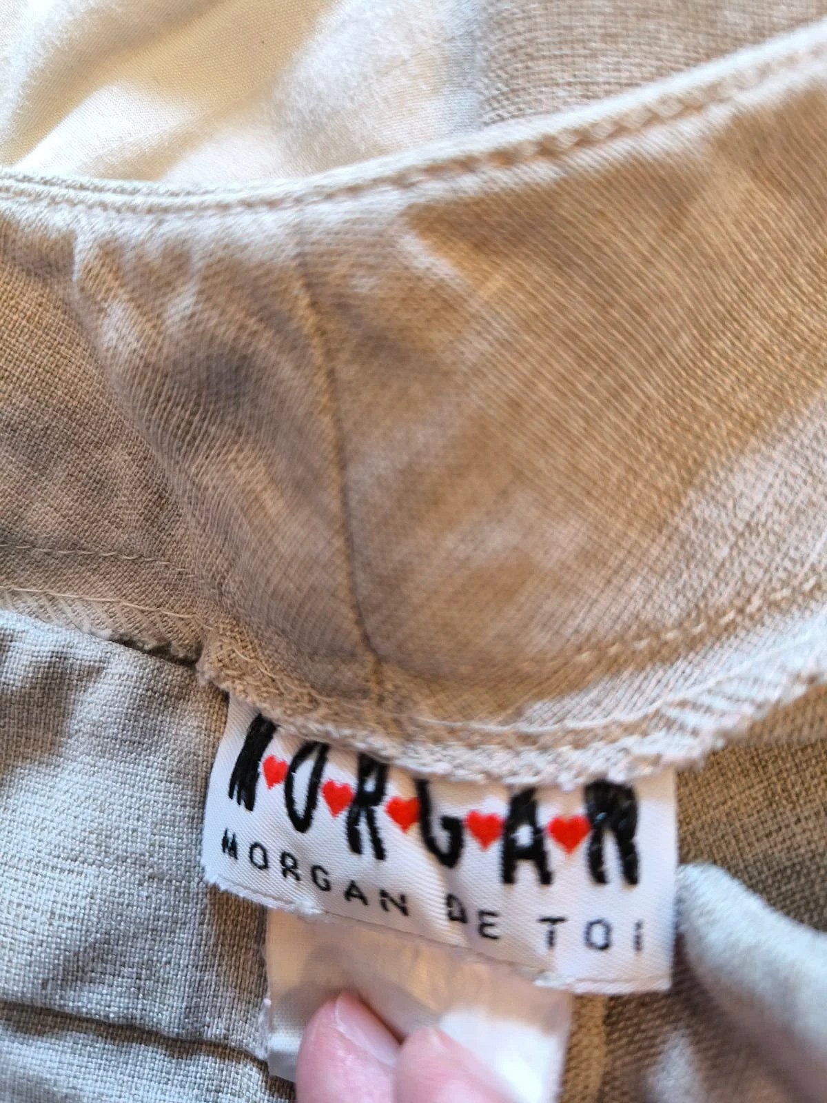 beige tailored straight leg trousers, photo 3