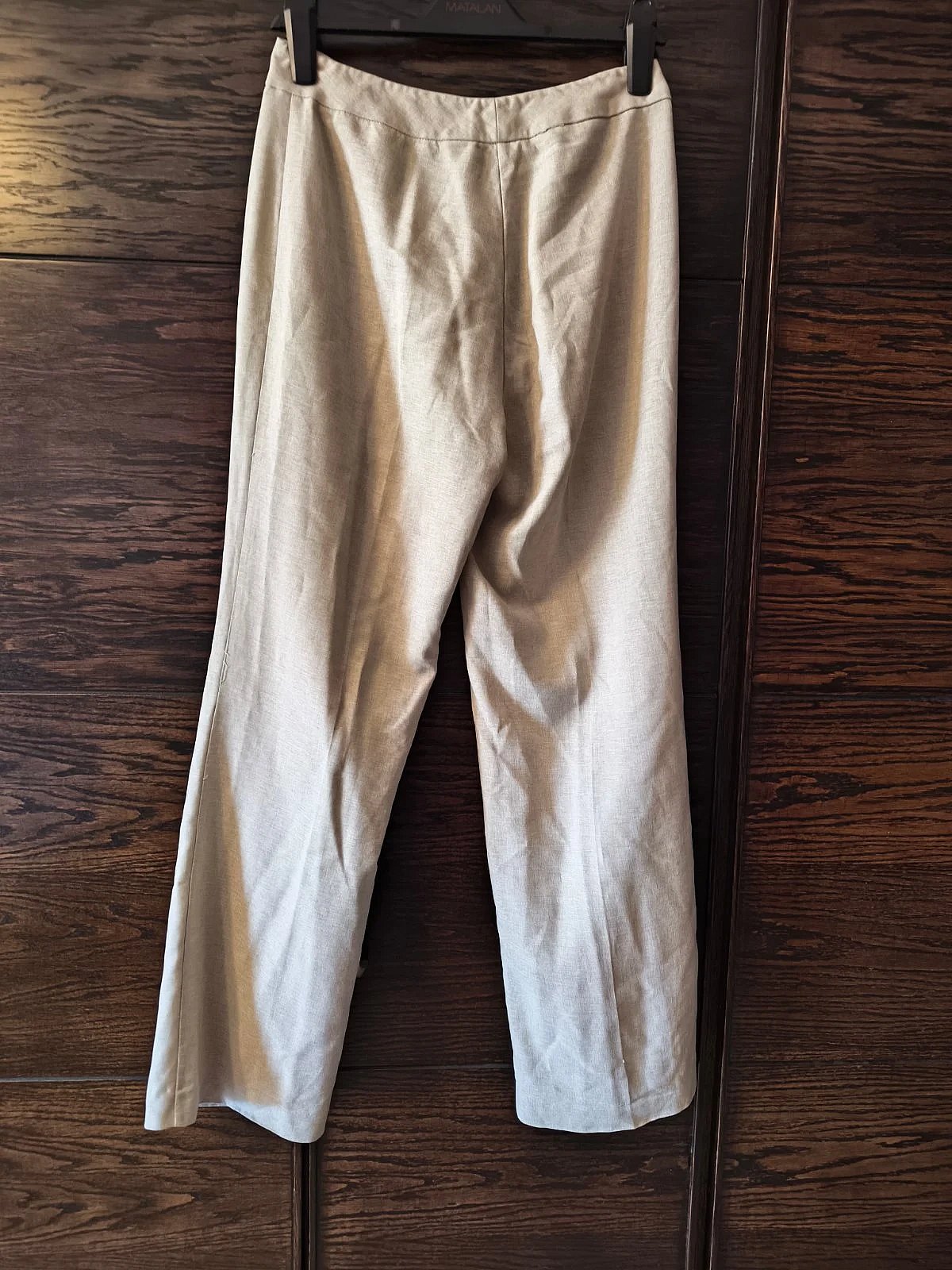 beige tailored straight leg trousers, photo 2