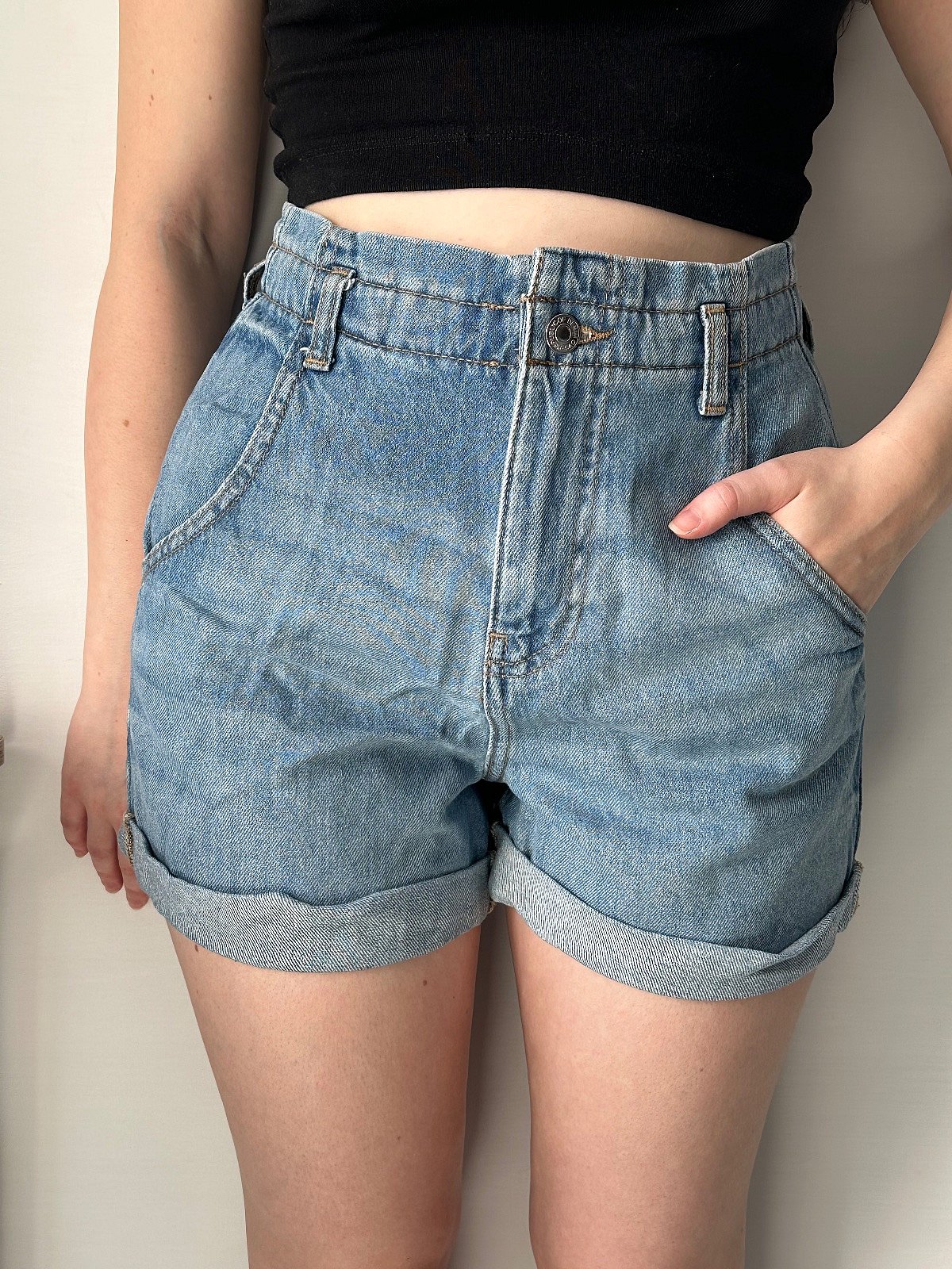 Blue denim shorts, photo 3