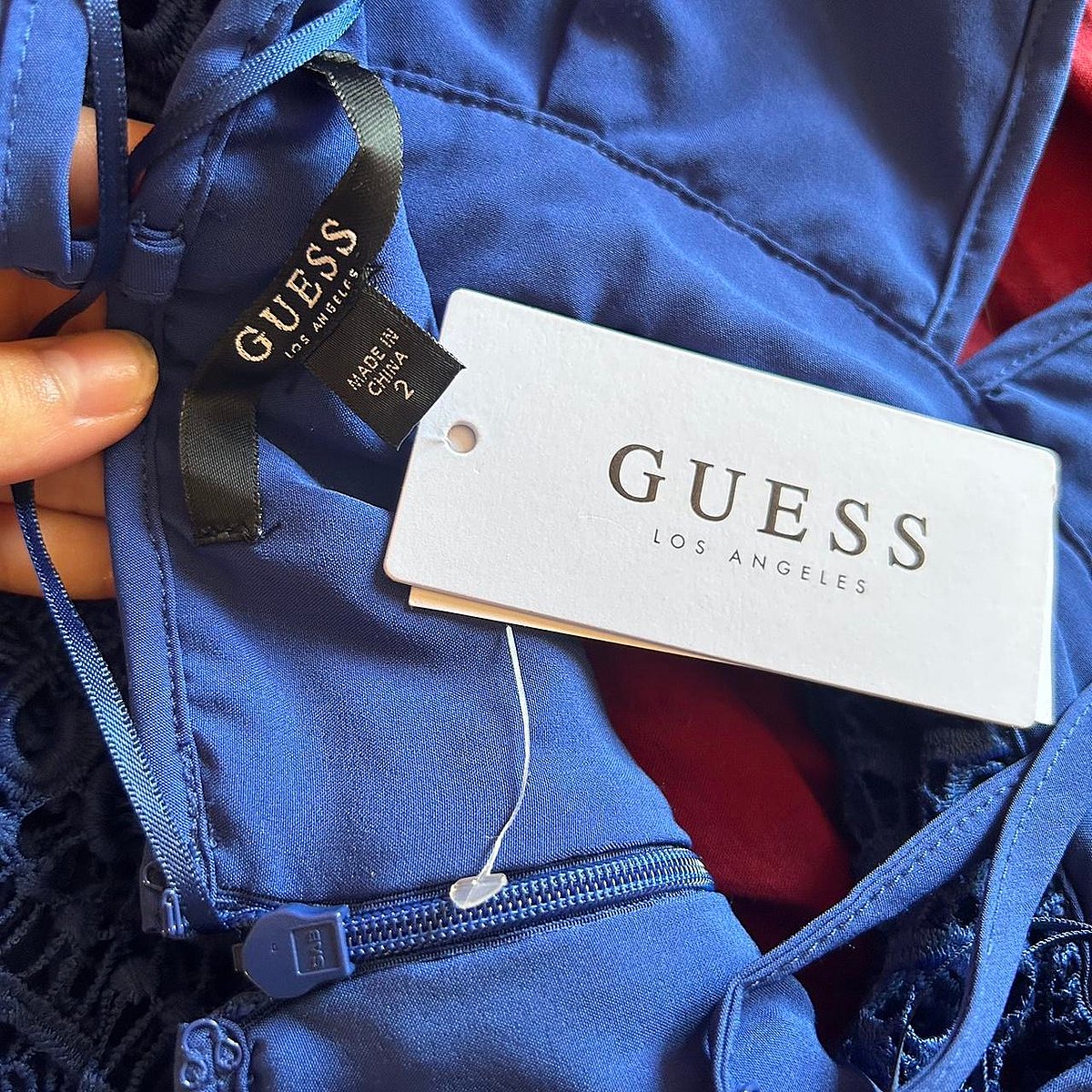 Miniabito in pizzo blu di Guess, foto 4