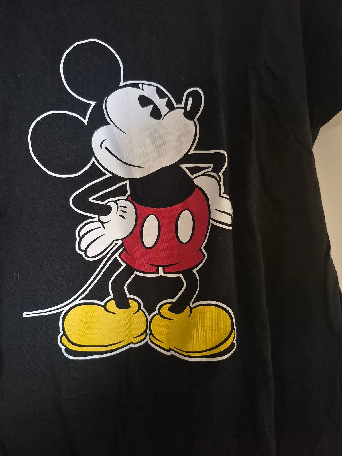 T-shirt com estampado do Mickey Mouse preto, tamanho L, fotografia 3