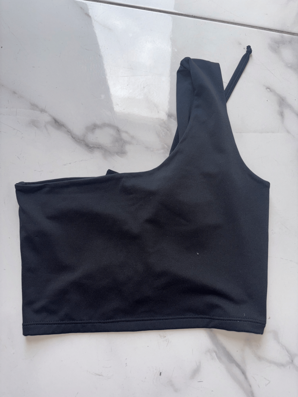 Black One-Shoulder Crop Top, photo 2