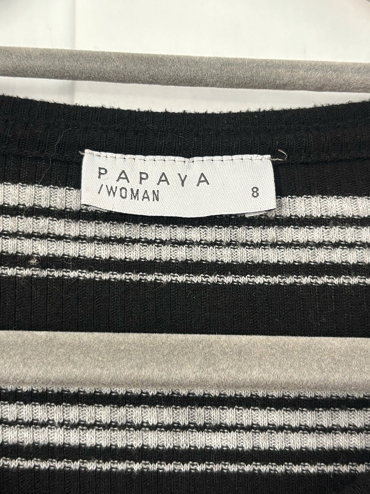 Black white striped henley top, photo 2