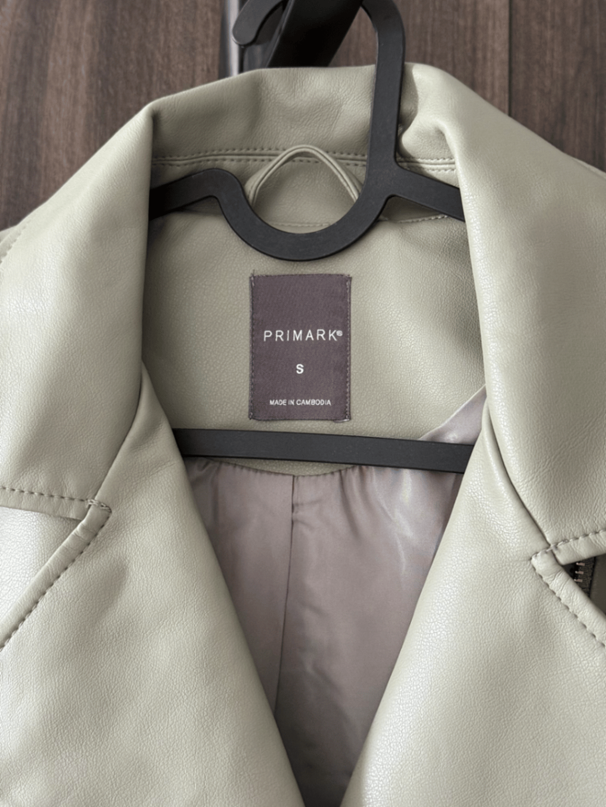 Sage Green Faux Leather Biker Jacket New, photo 2