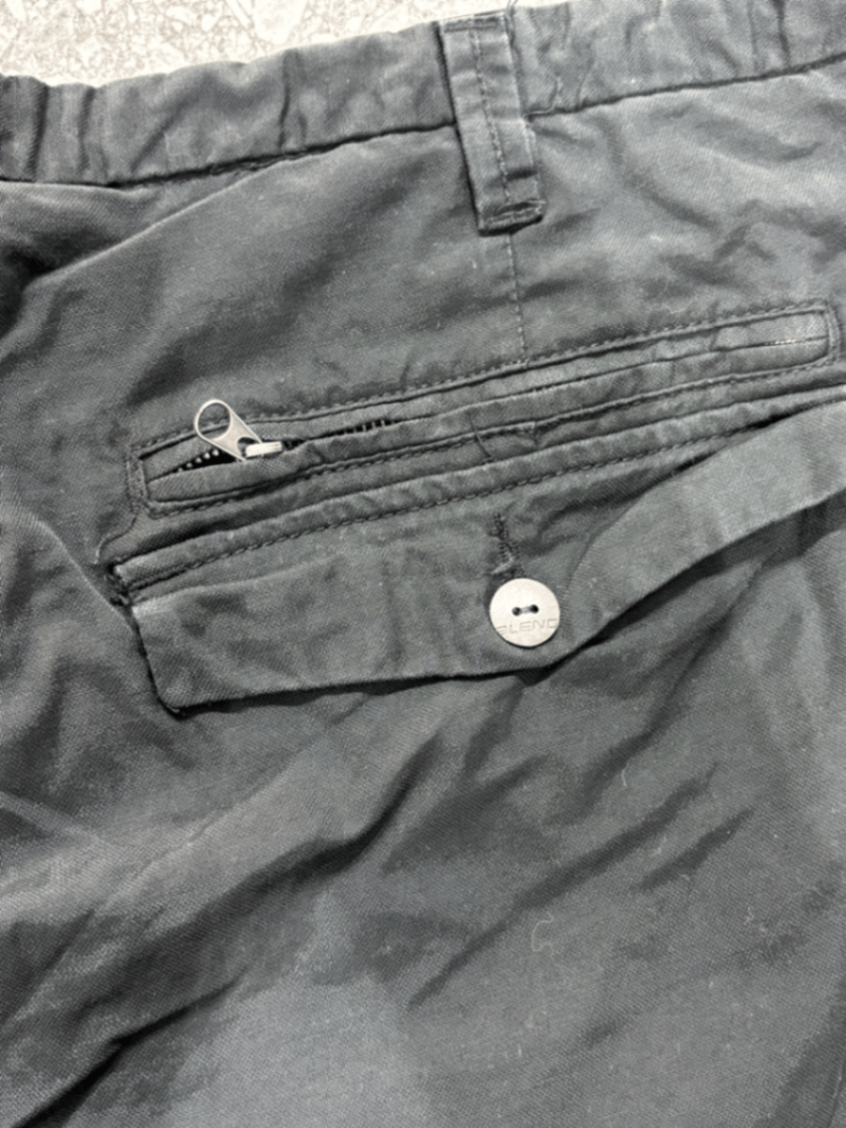 Black Blend Cotton Cargo Shorts - photo 5